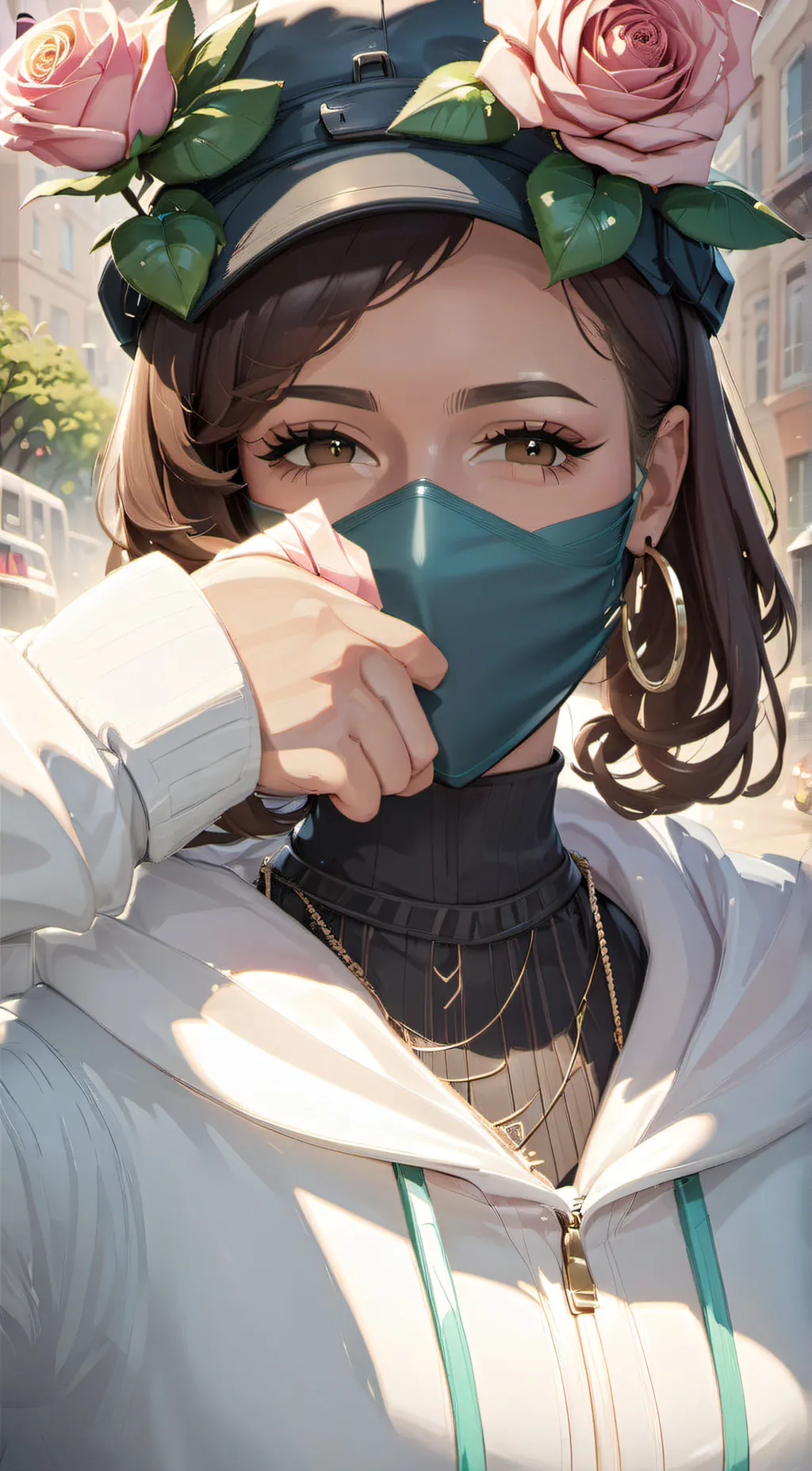 ai character: Rosey lunar background