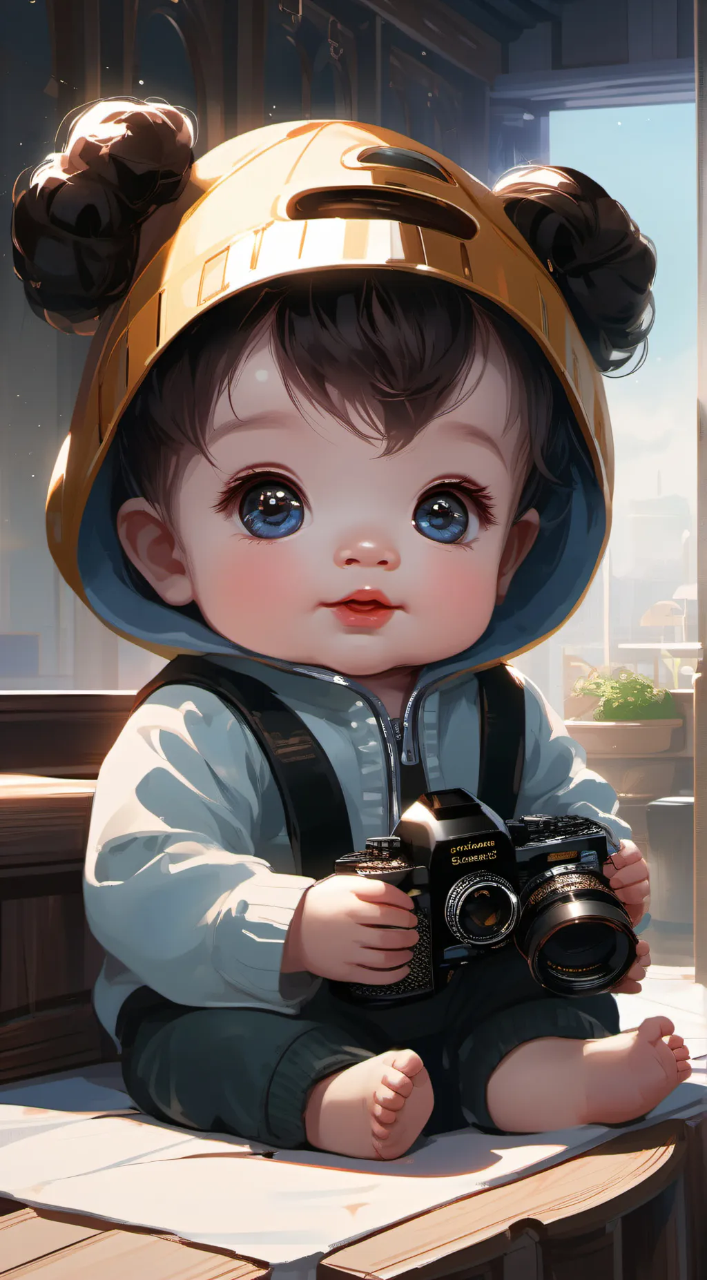 ai character: Baby and mom background