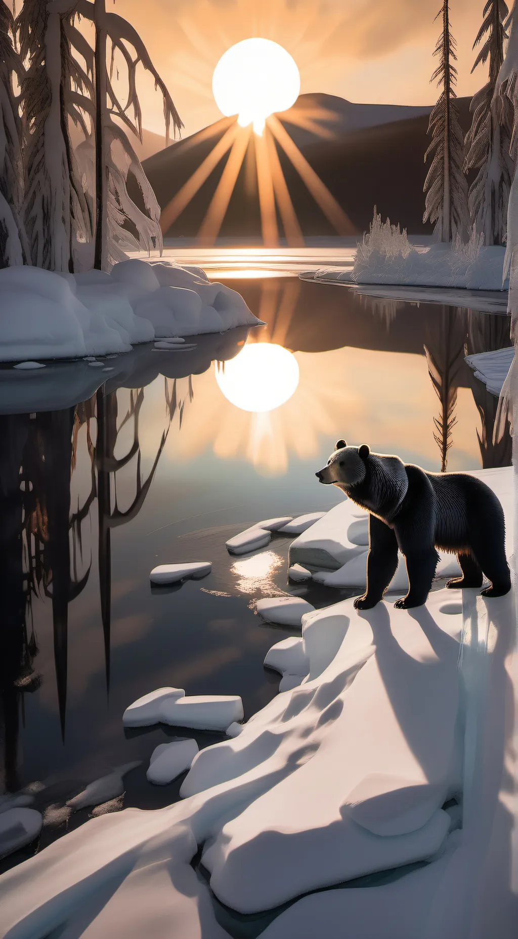 ai character: Blue bear background