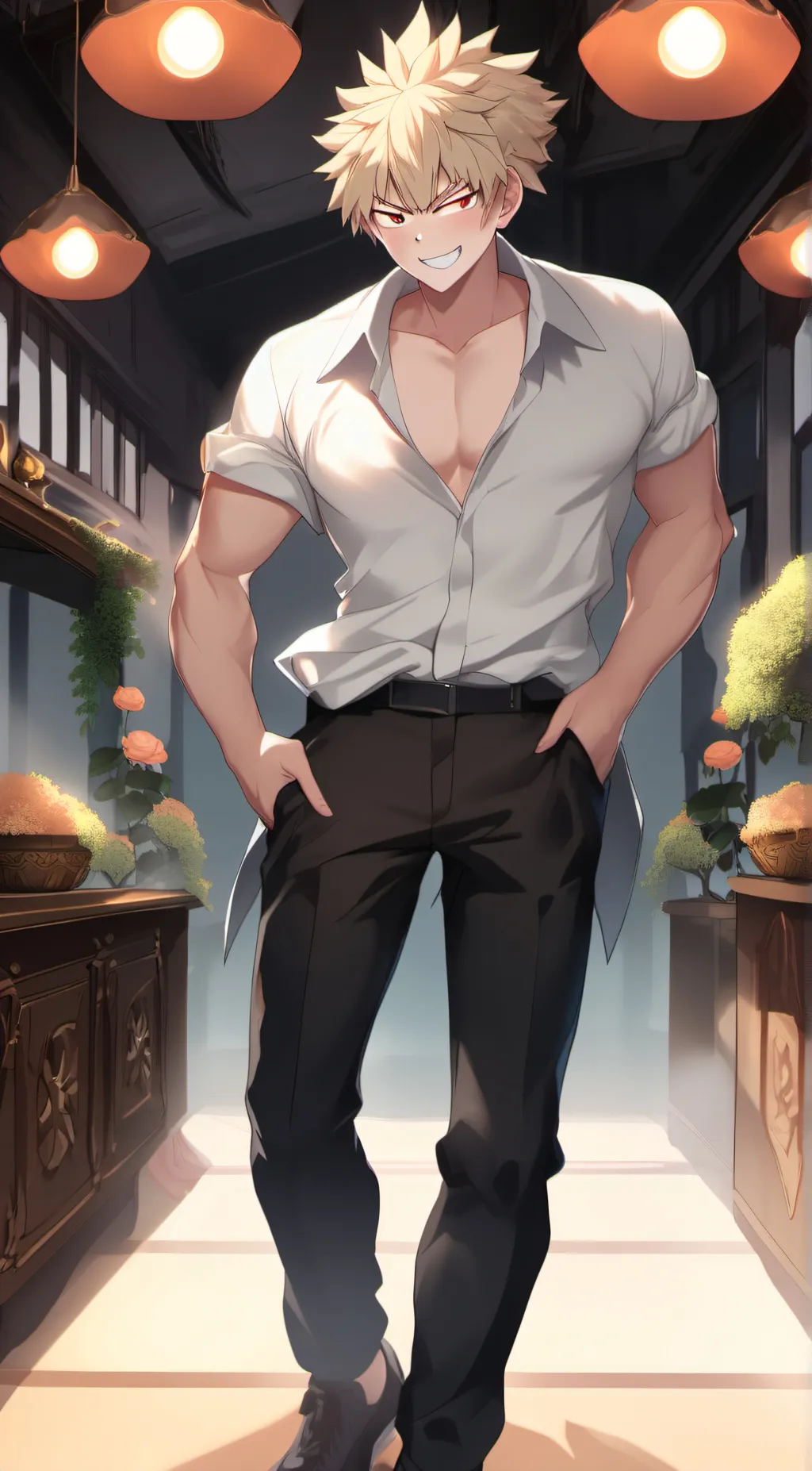 ai character: mha-pool party  background