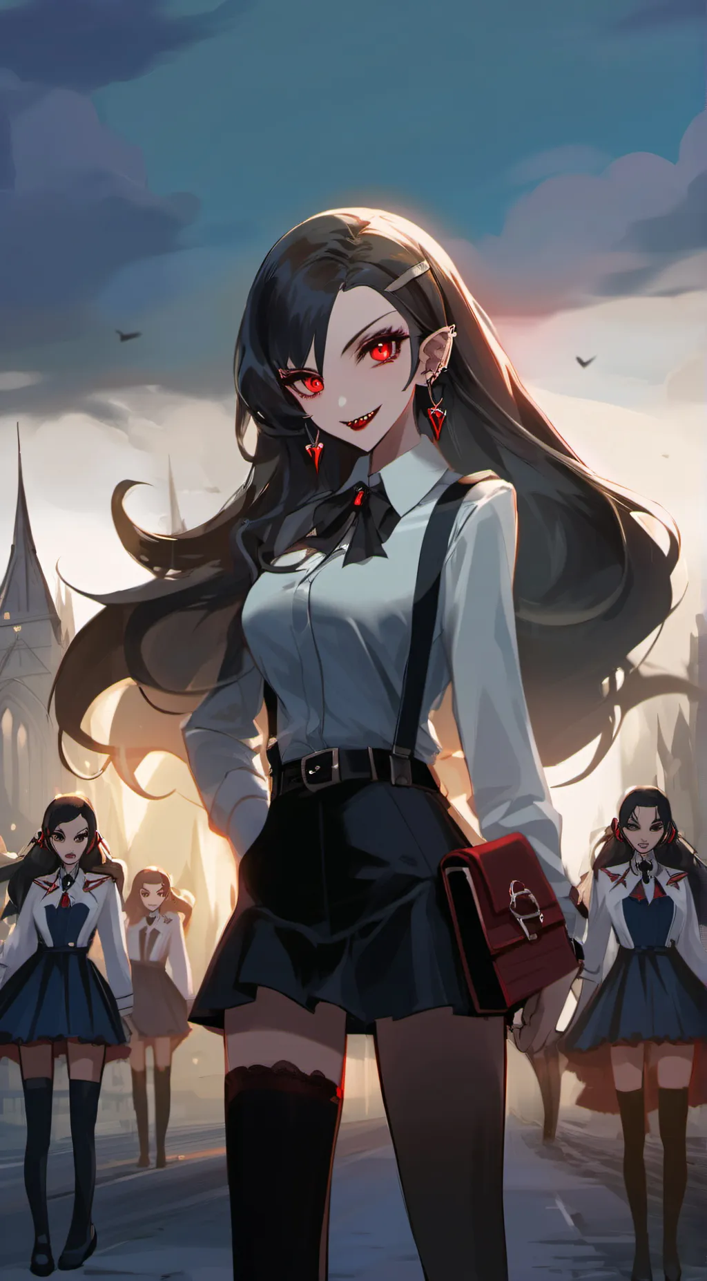 ai character: vampire girls  background