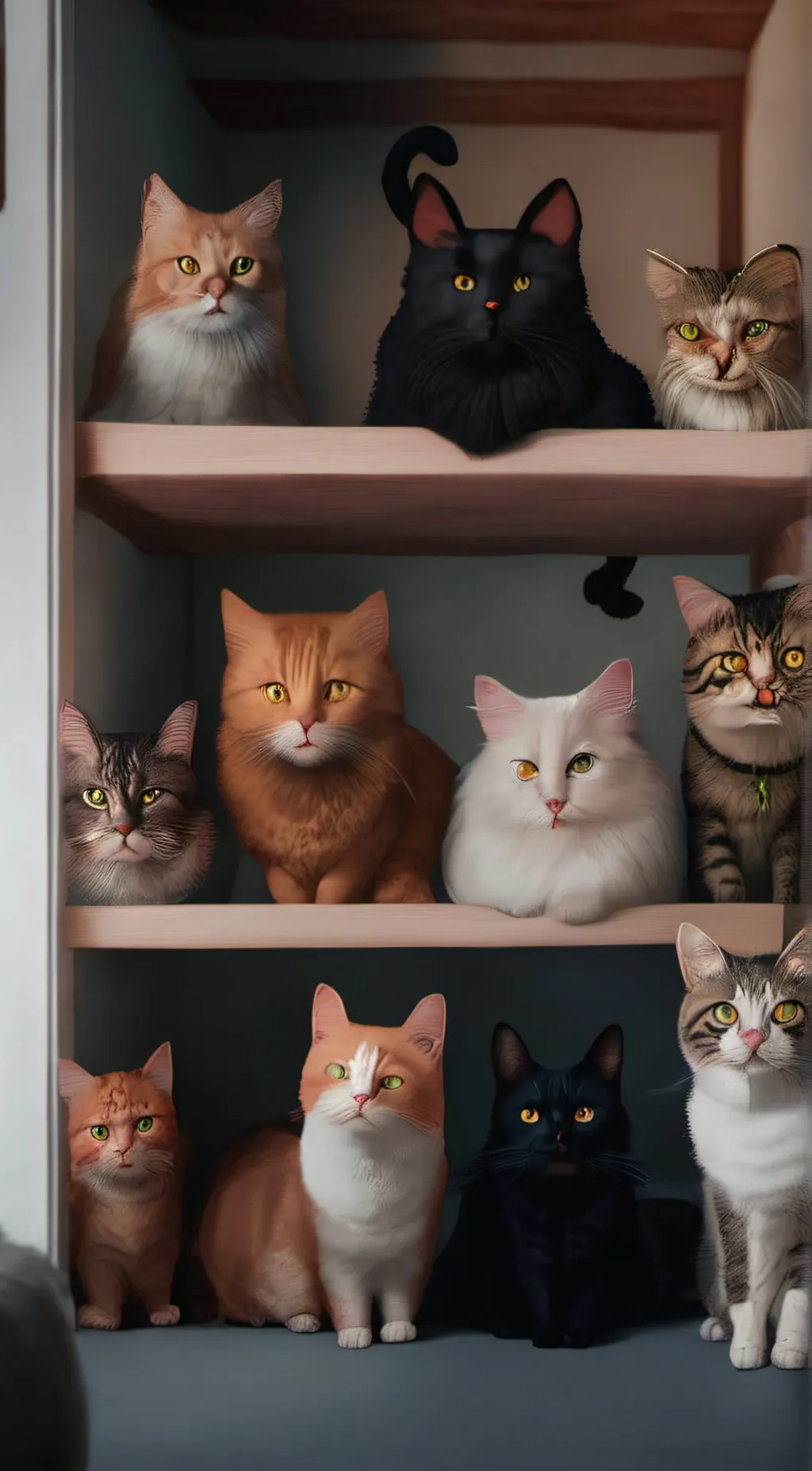 ai character: cats but it alot background