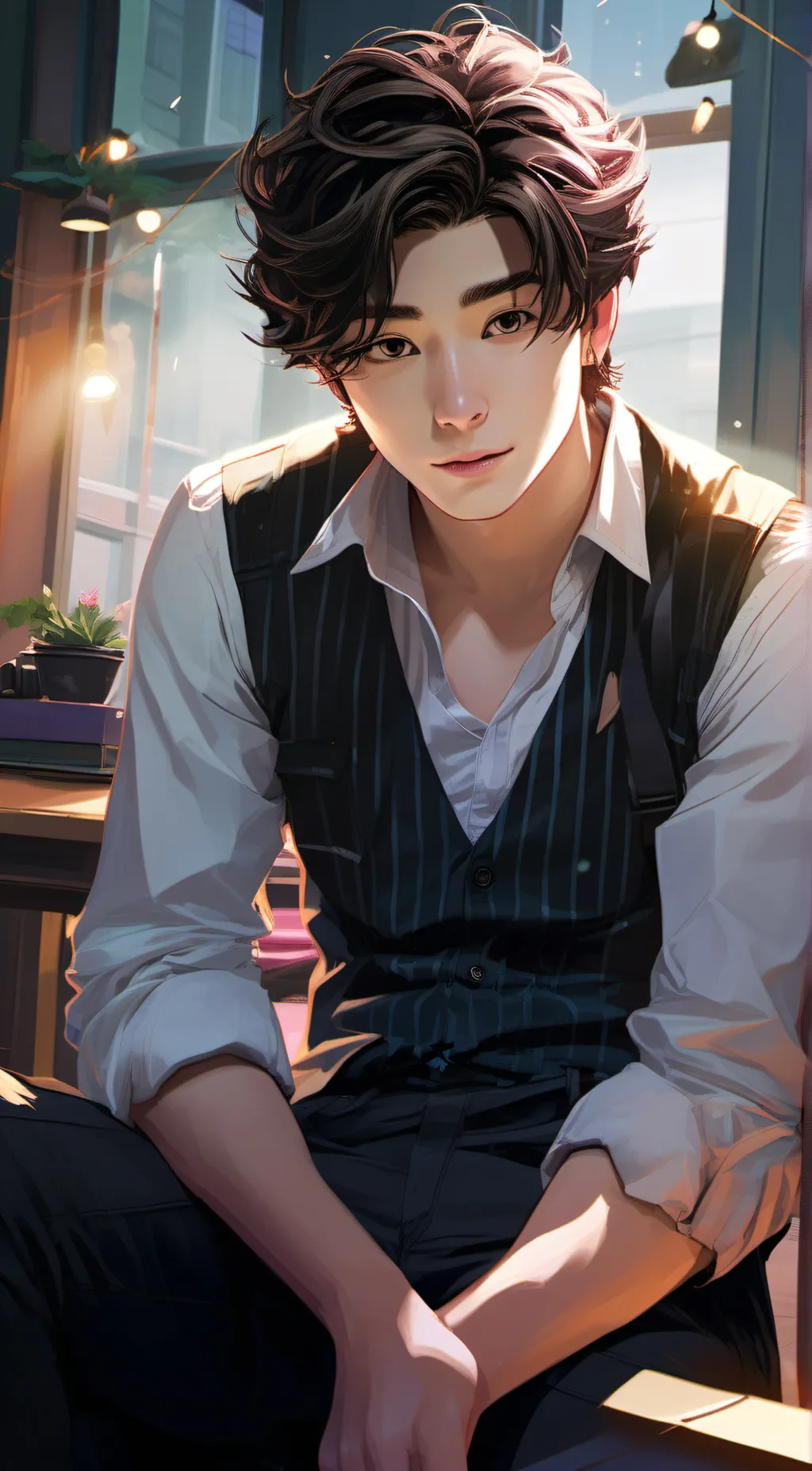 ai character: Ash  background