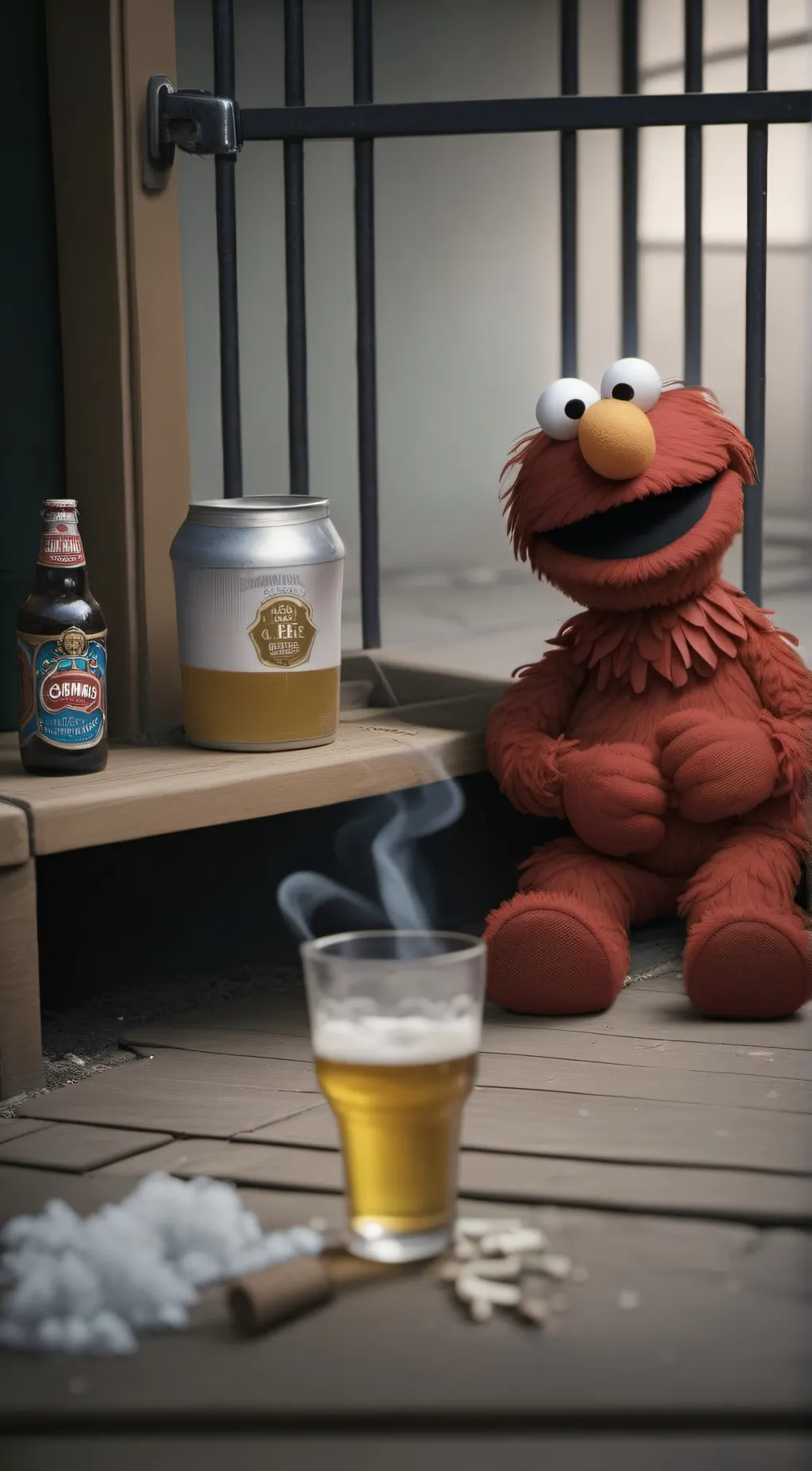 ai character: Elmo  background