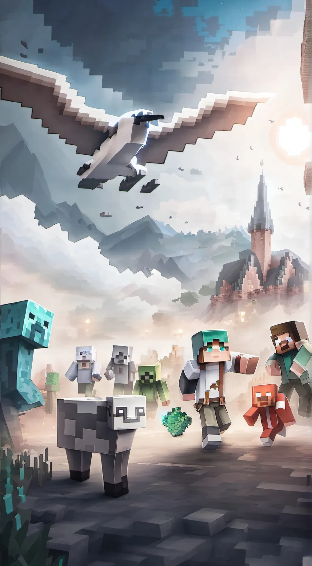 ai character: Minecraft background