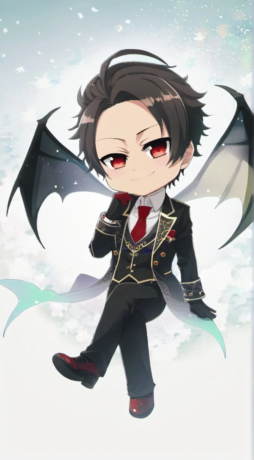ai character: Chibi lucifer  background