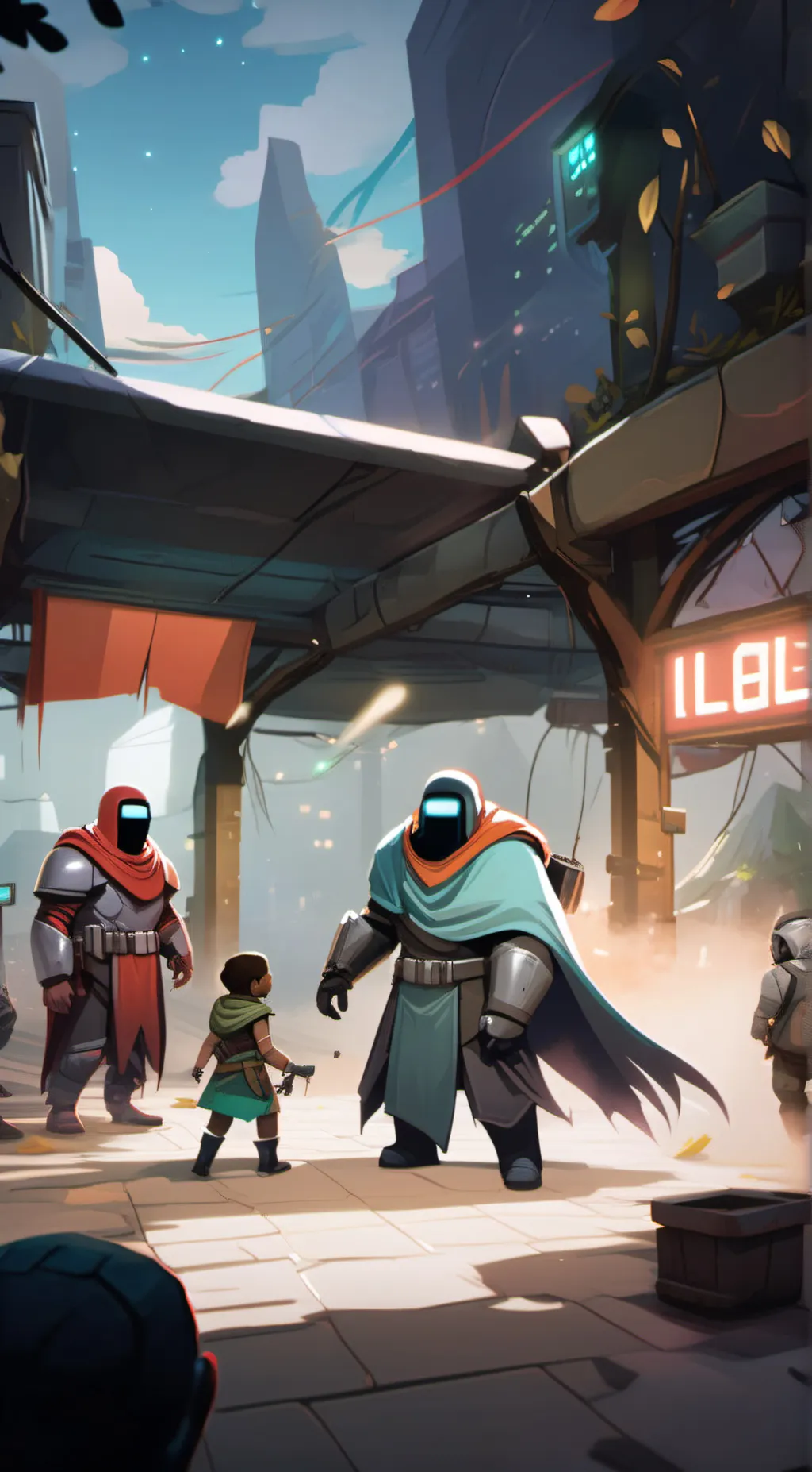 ai character: The Among us fam background