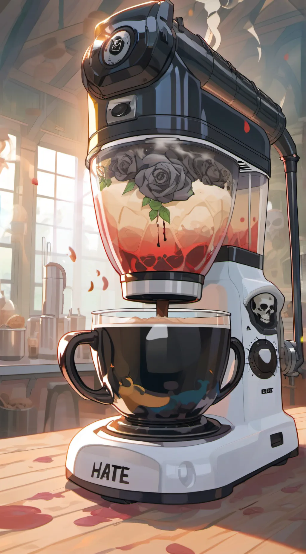 ai character: Hate machine  background