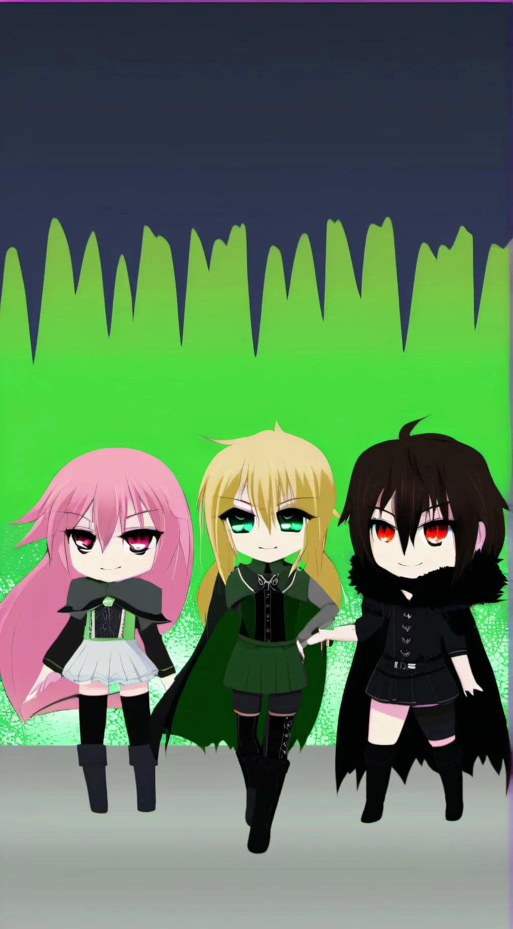 ai character: Black apple trio background