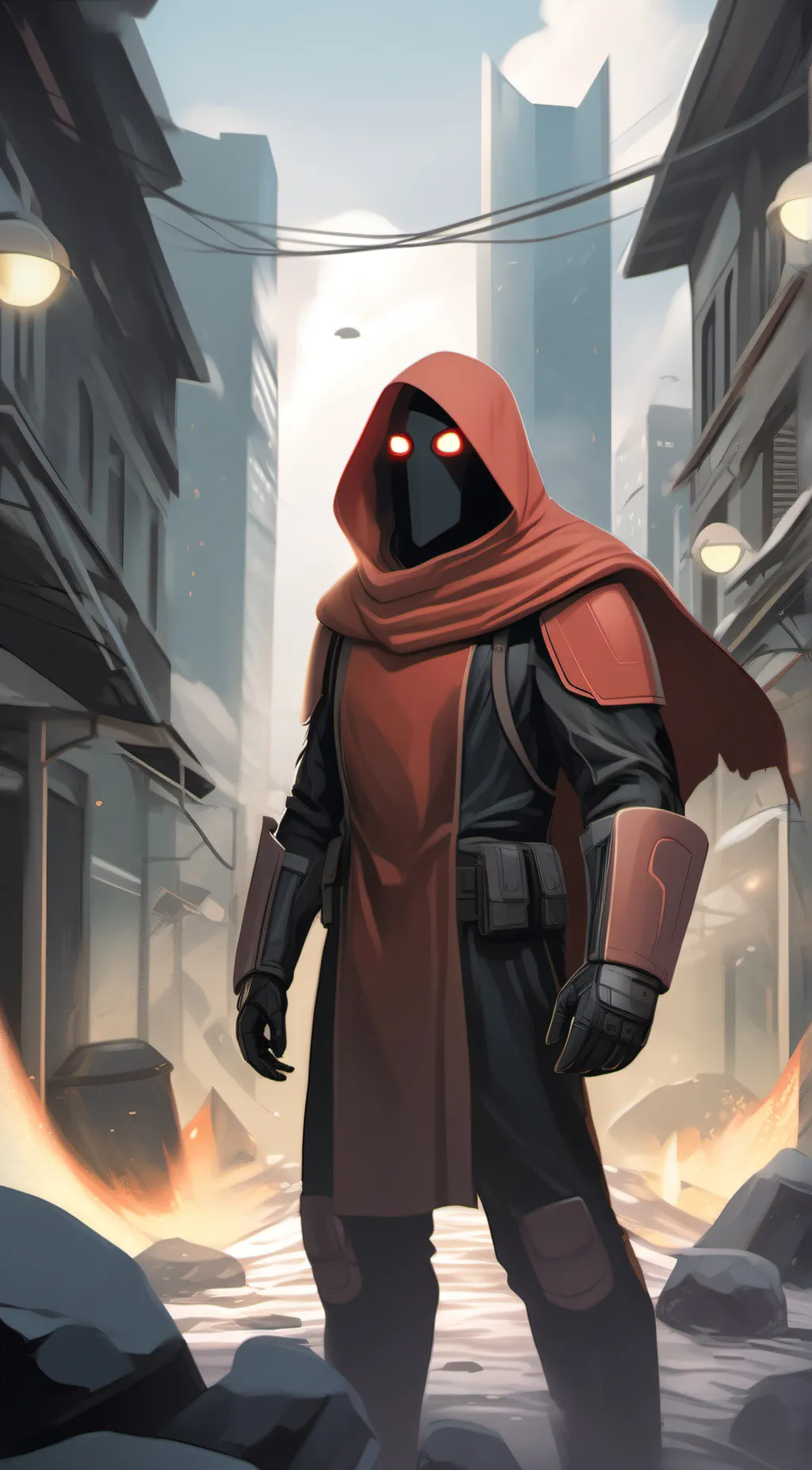 ai character: Red background