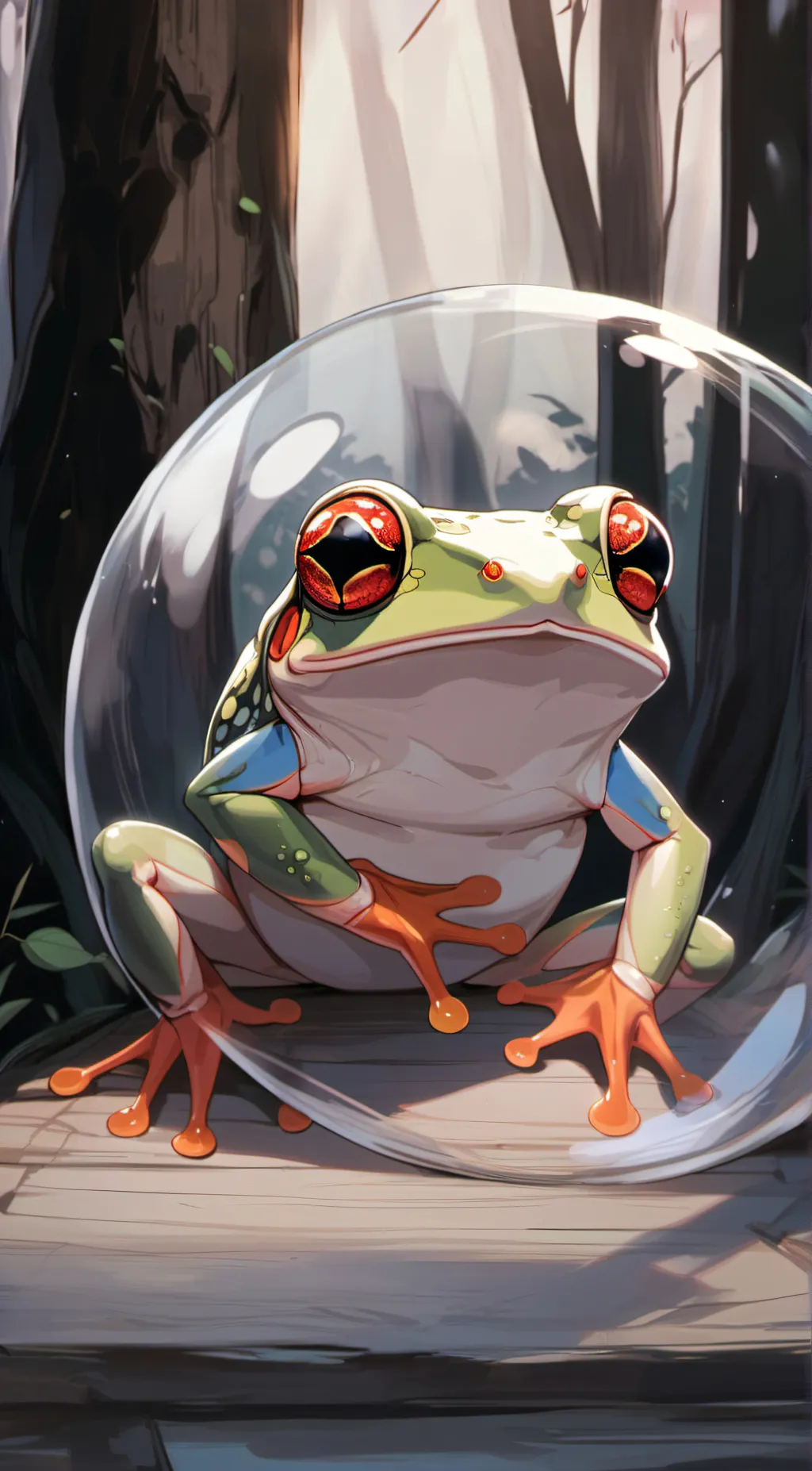 ai character: Leafy background