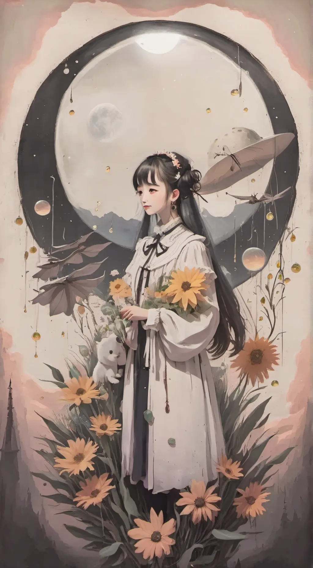 ai character: sun and moon show background