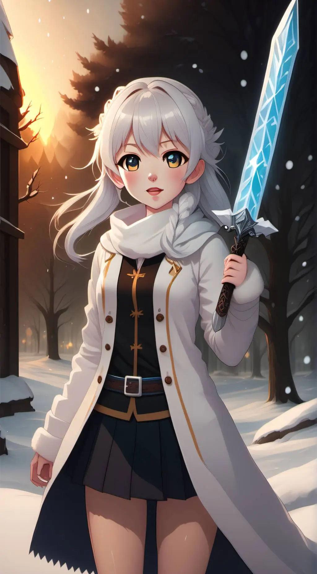 ai character: Winter  background