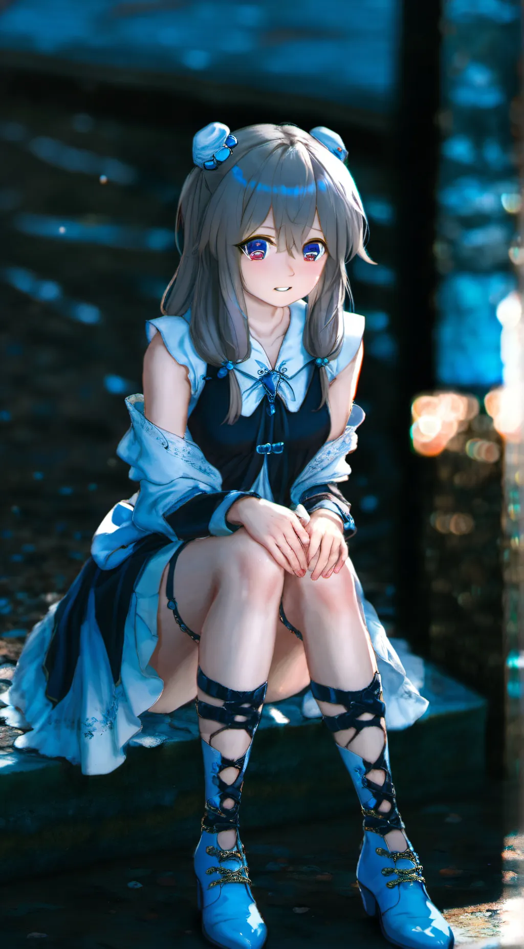 ai character: moon girl background