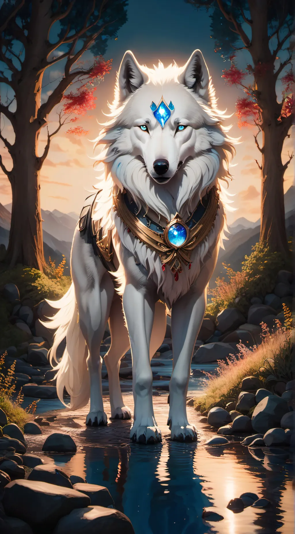 ai character: Celestial Wolf background