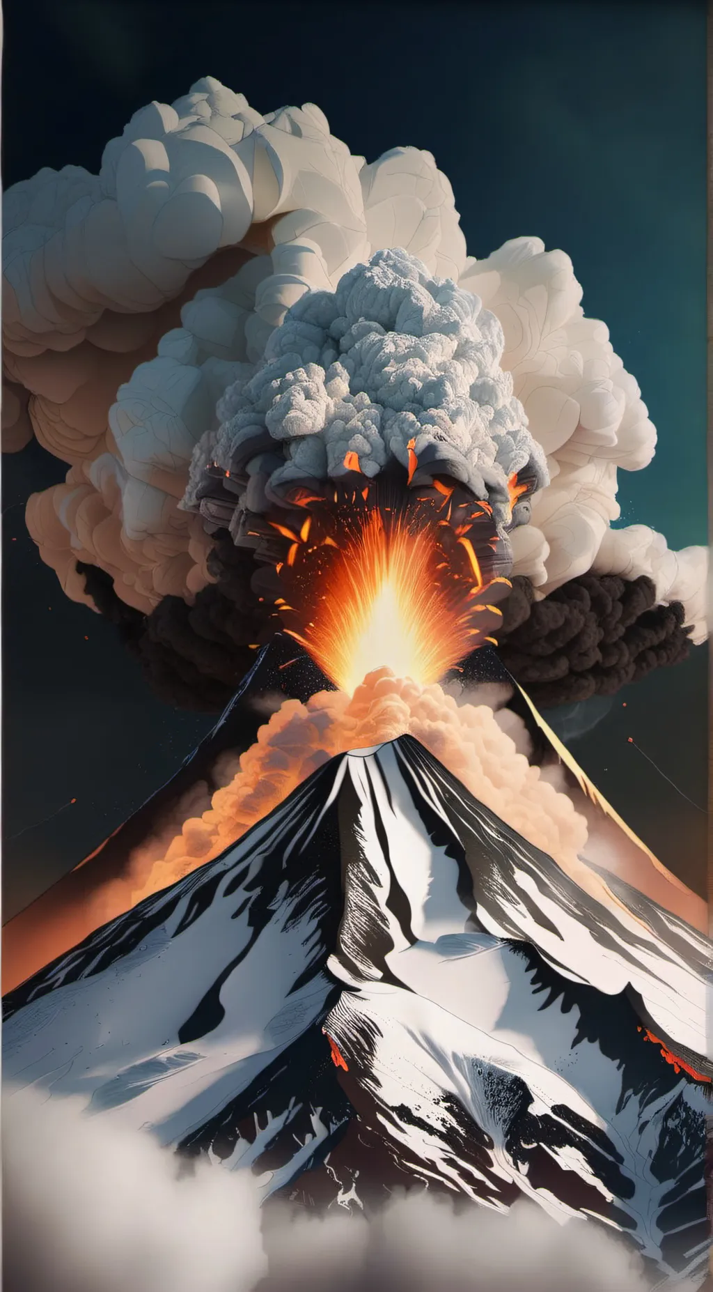 ai character: Volcano background
