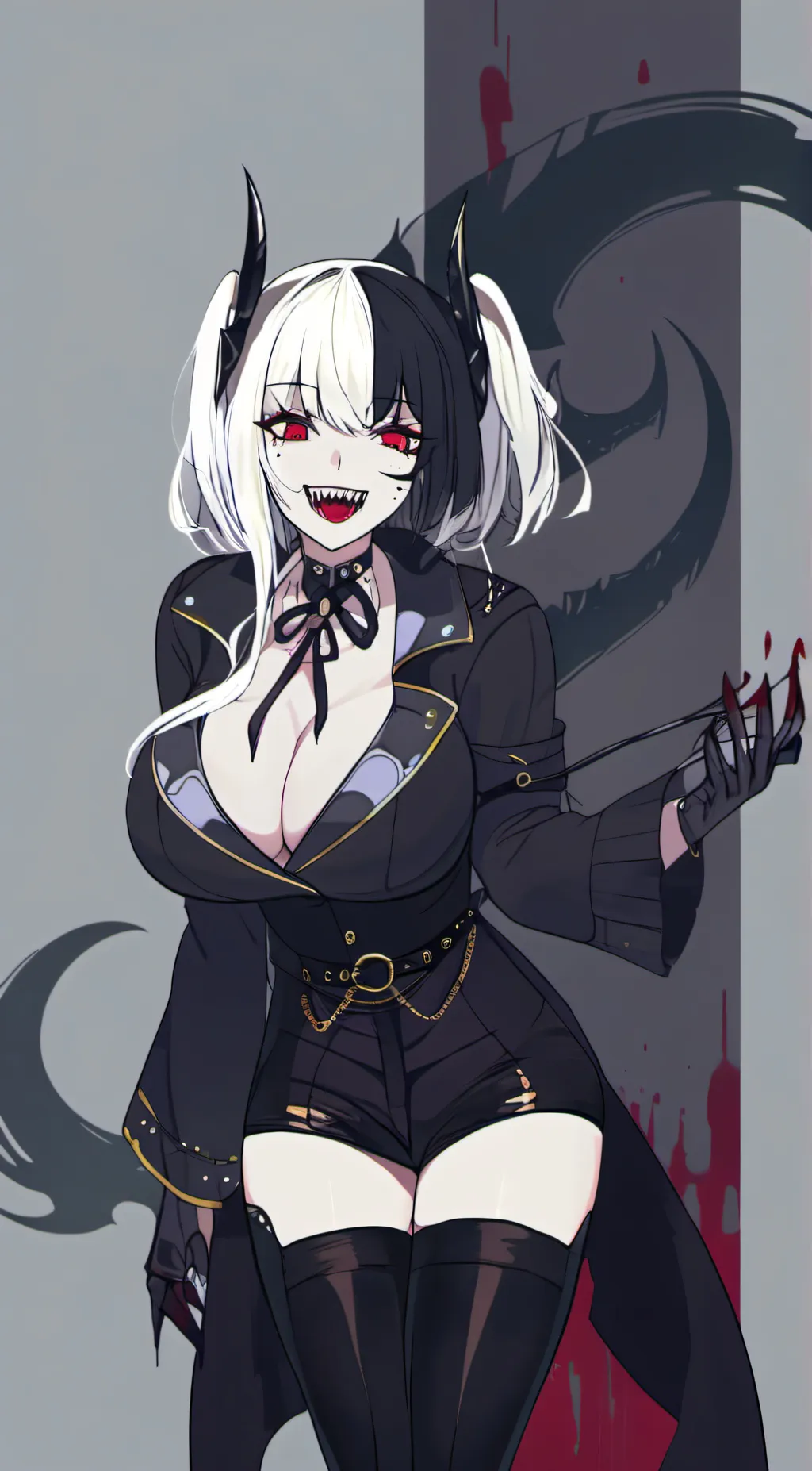 ai character: female ink demon  background