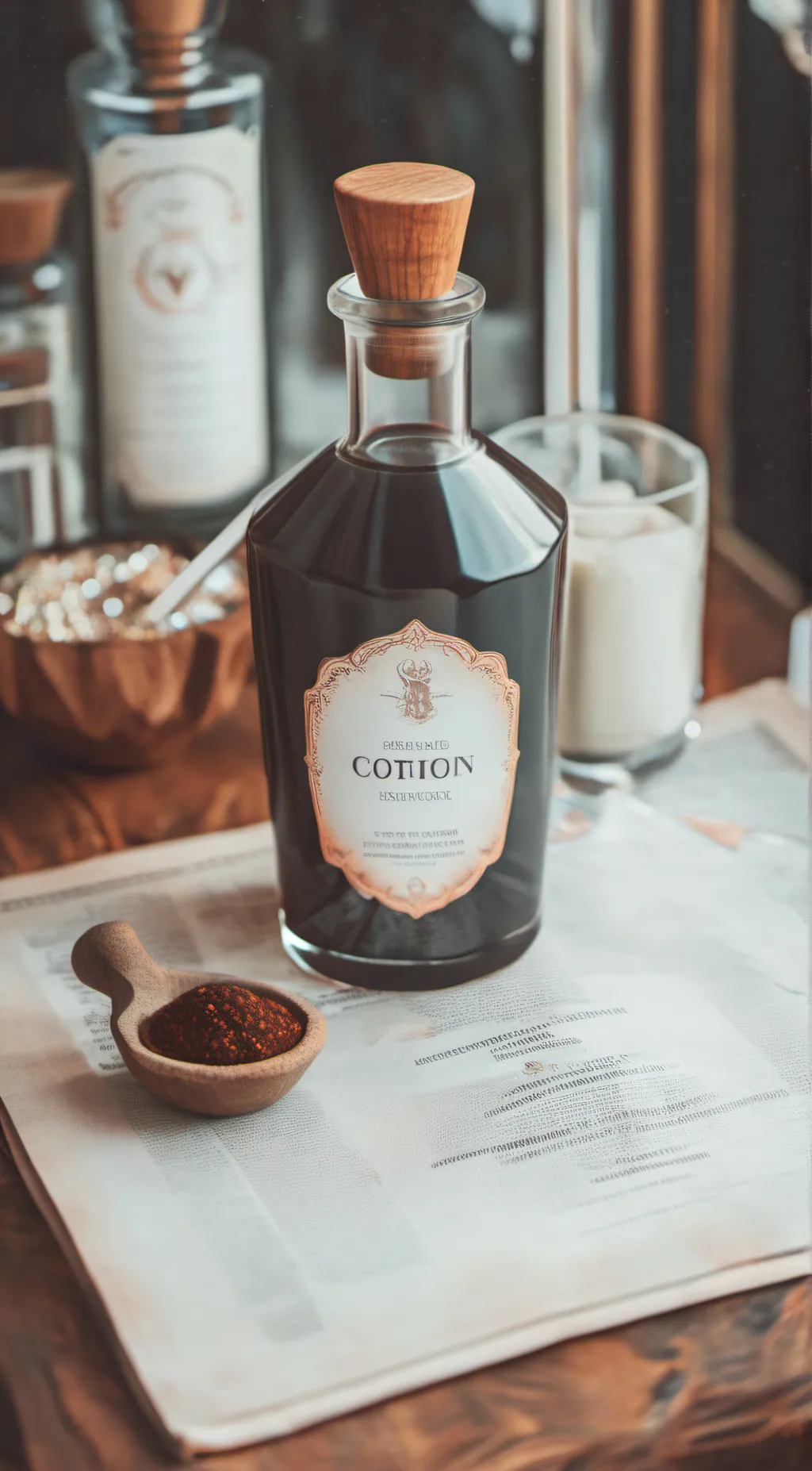 ai character: brown potion  background