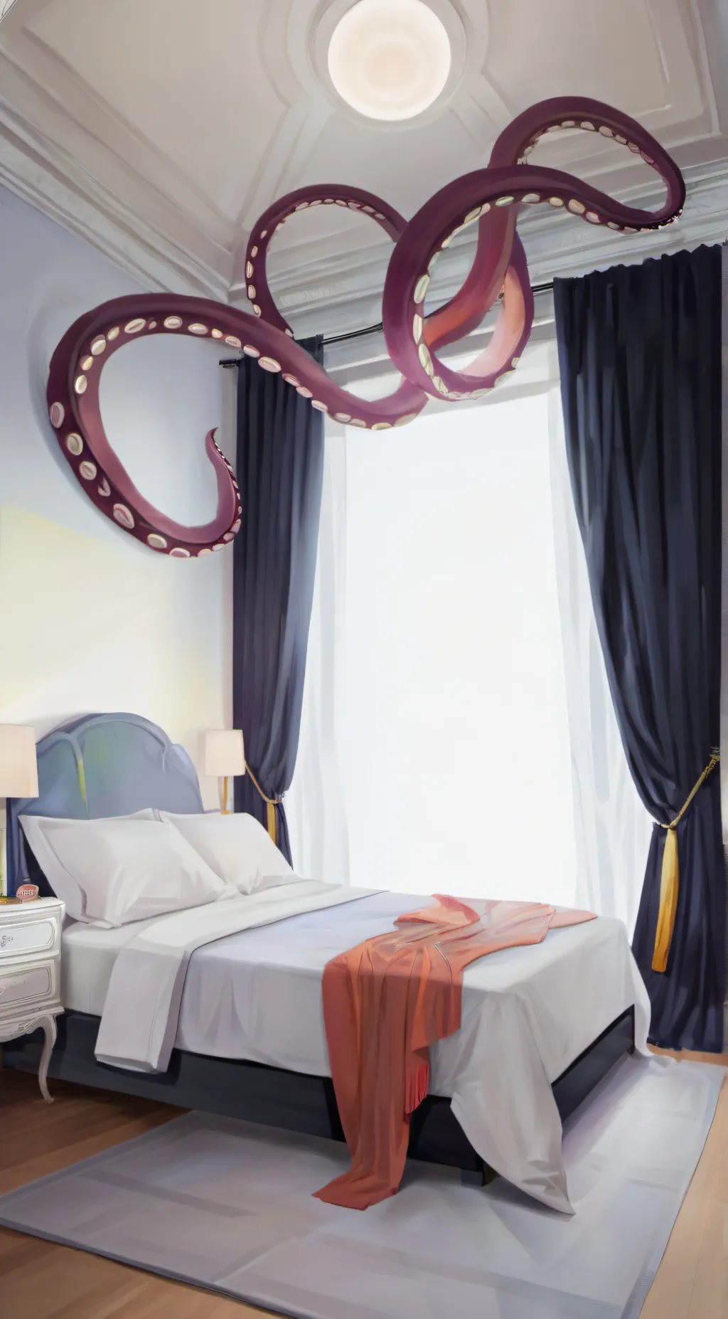 ai character: tentacle in a room background