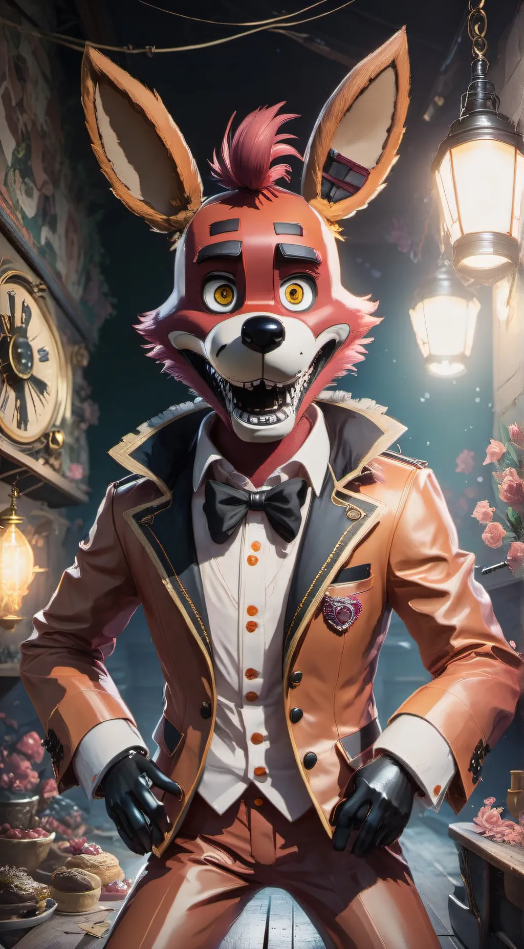 ai character: foxy 1987 background