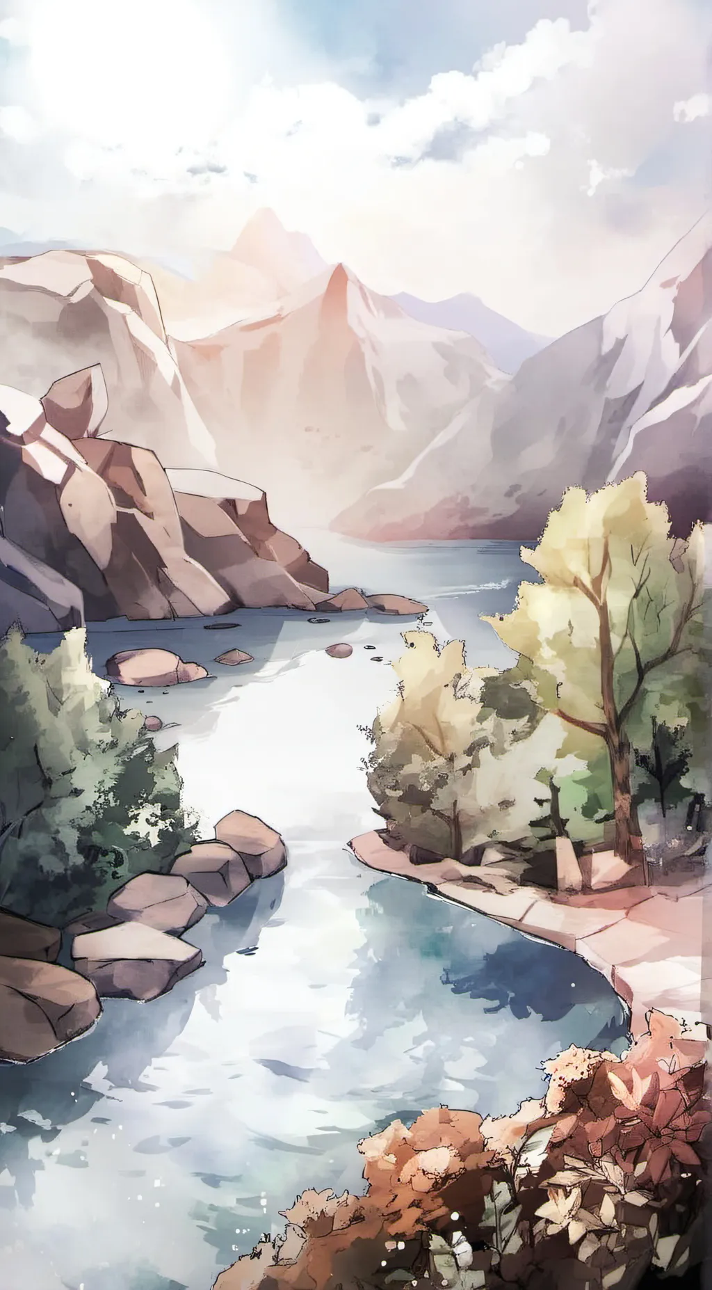 ai character: Lake.  background