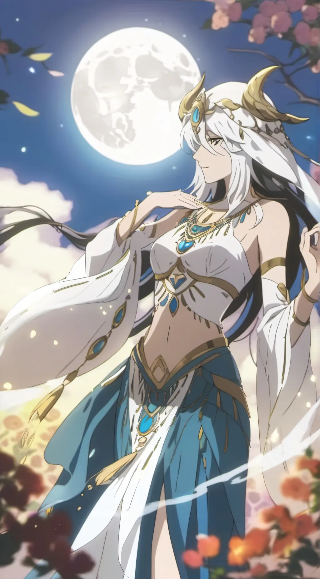 ai character: Goddess Solaria background