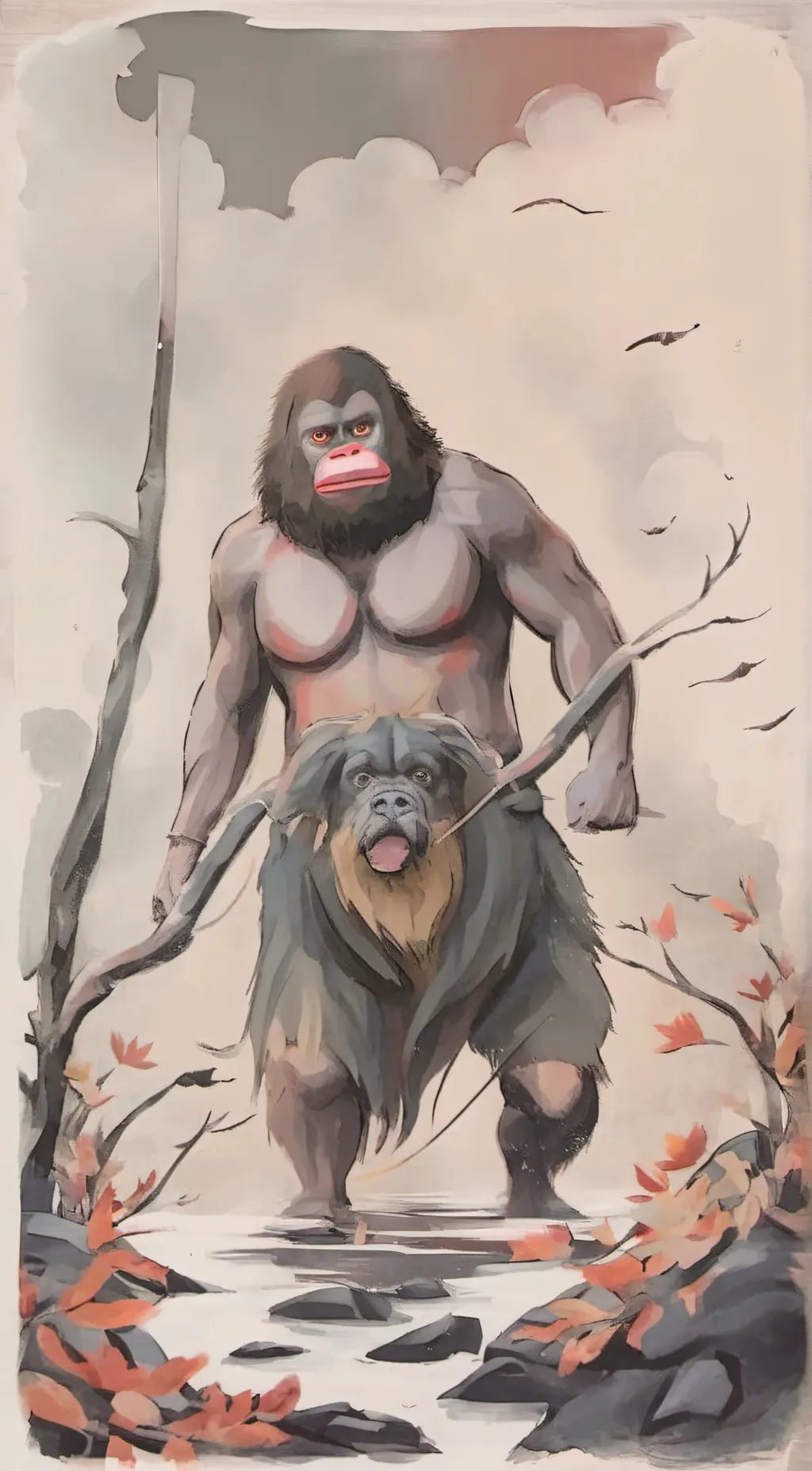 ai character: Le hot monkey background