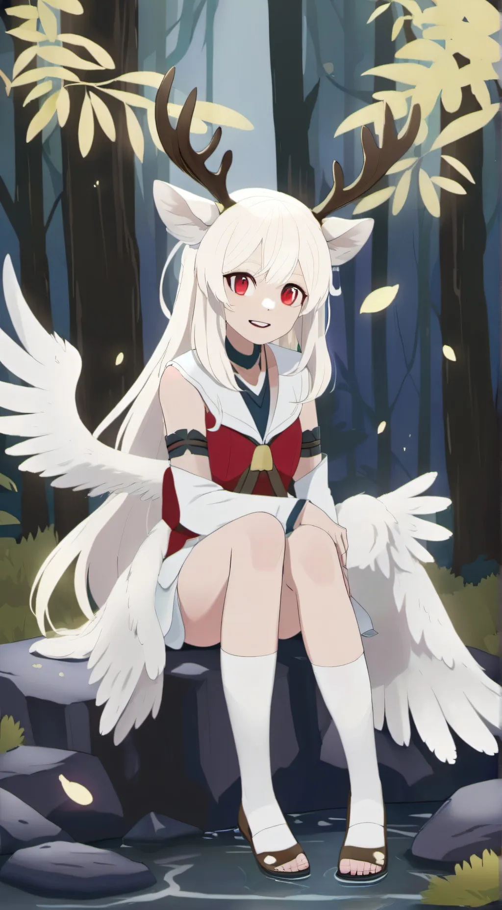 ai character: albino guardian. background