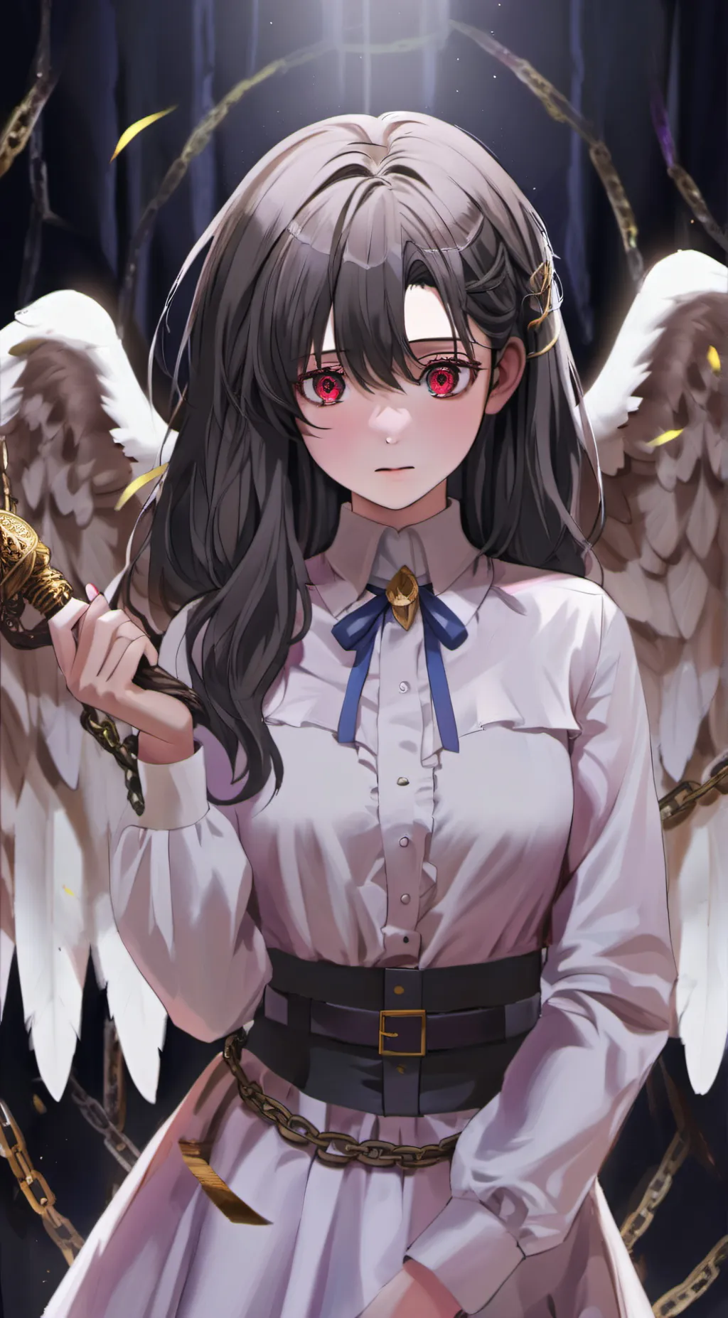 ai character: CAPTURED ANGEL background