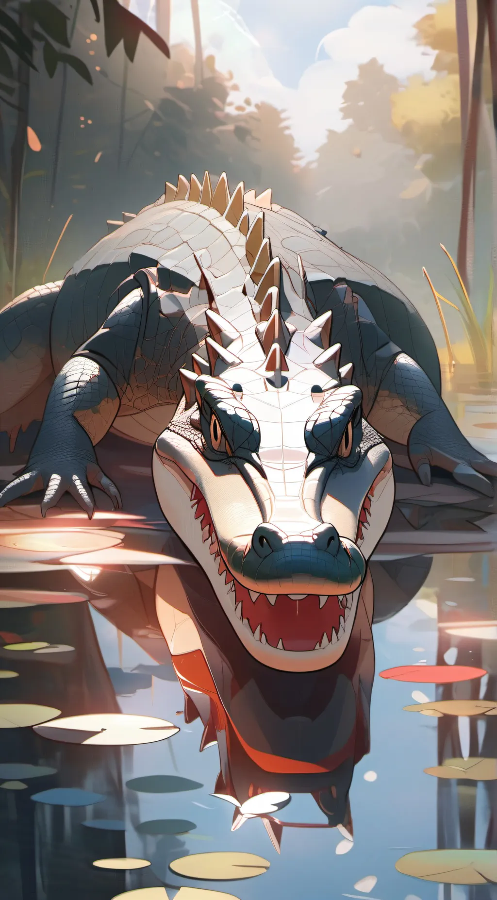 ai character: alligator background