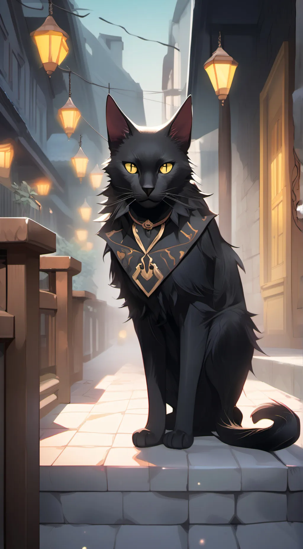 ai character: Lucky cat  background