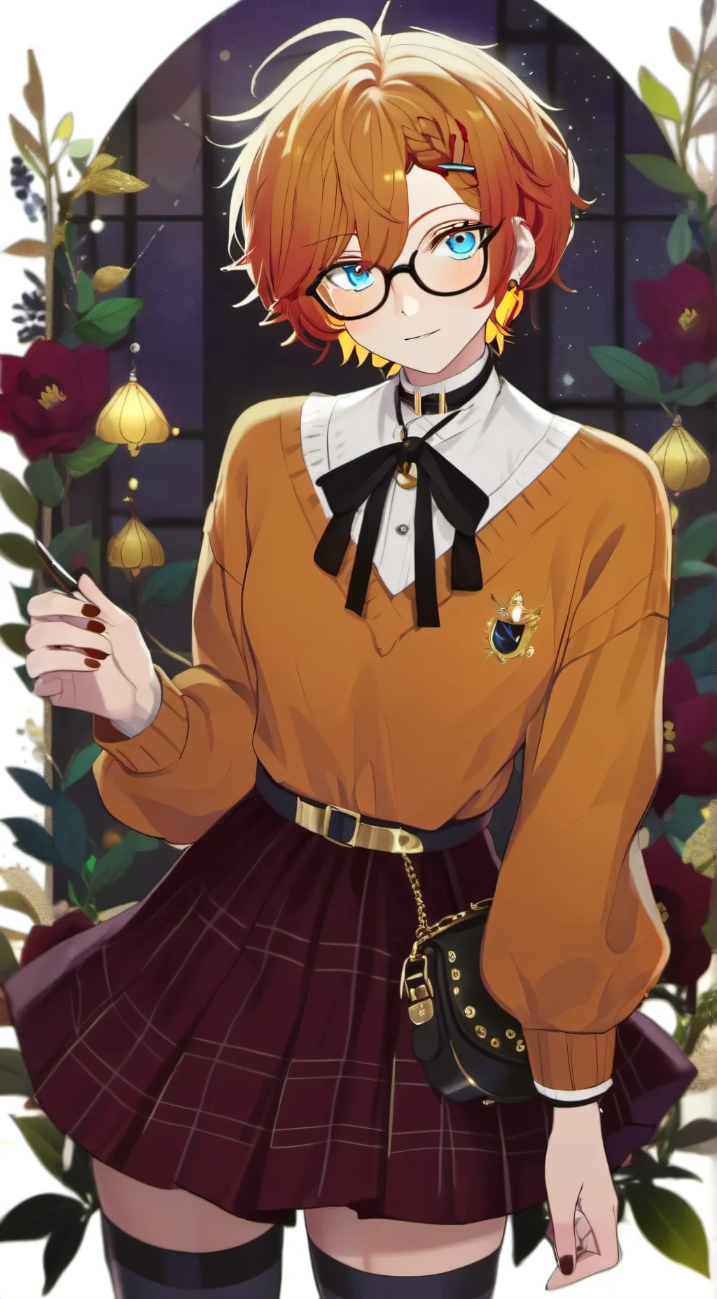 ai character: 🩶🖤Gingi💛🧡 background