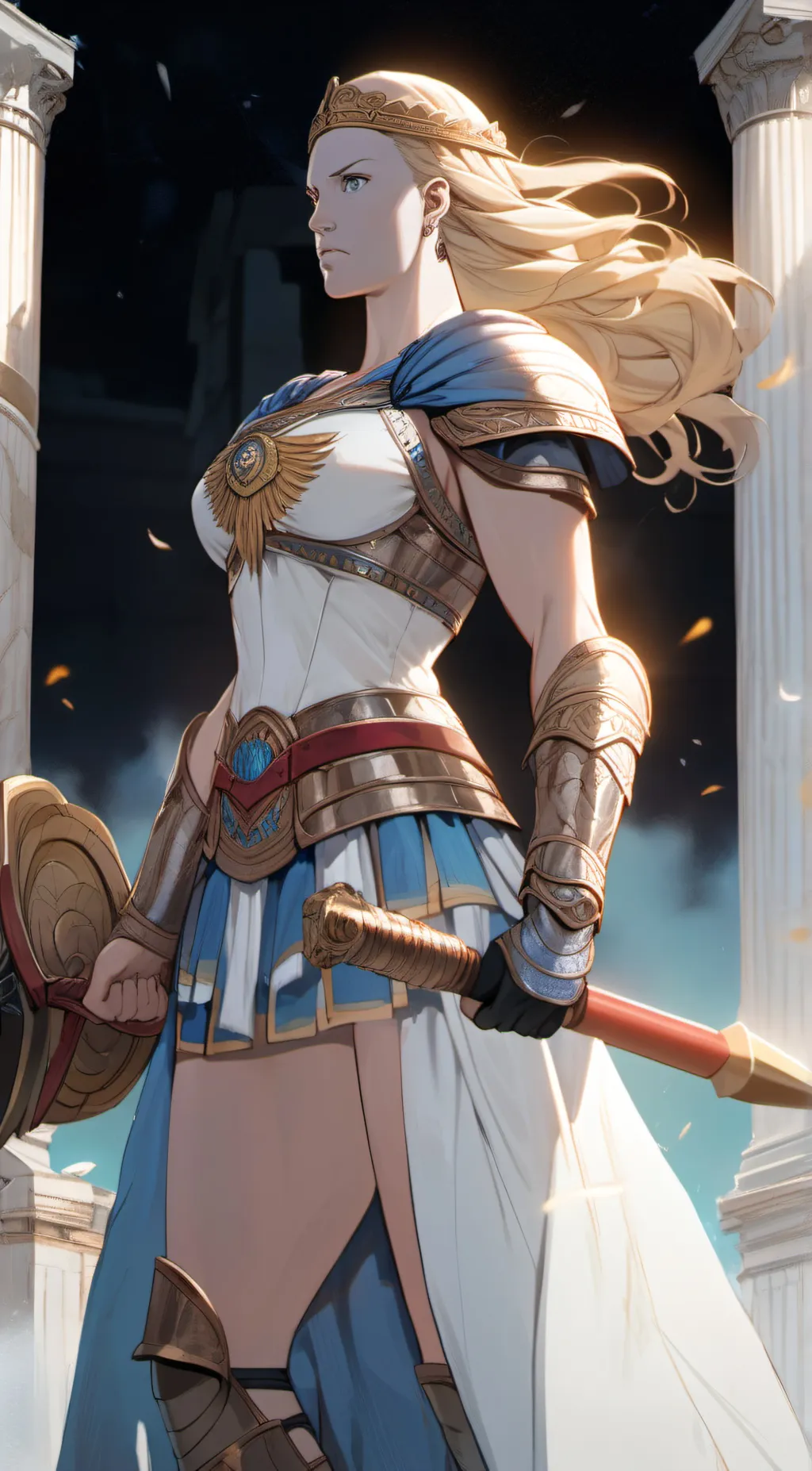 ai character: Girl kratos background