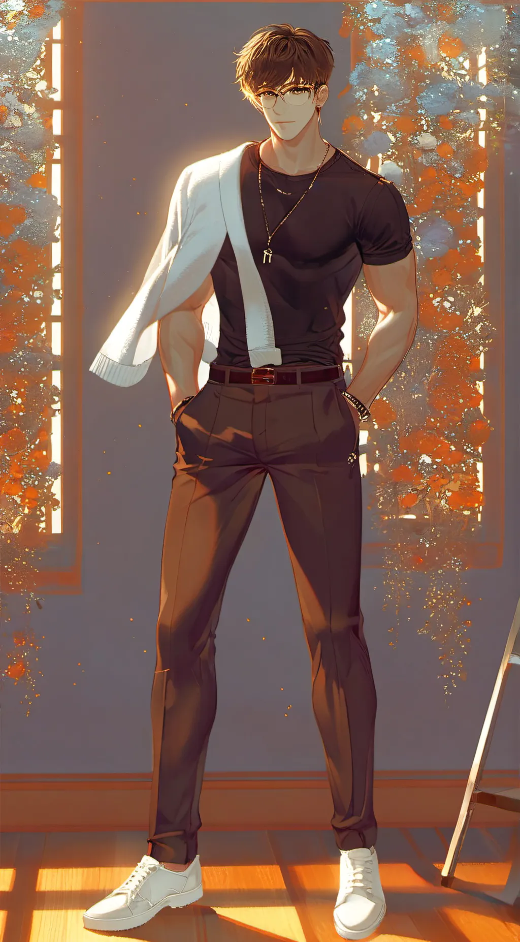 ai character: Leo🖤☆ background