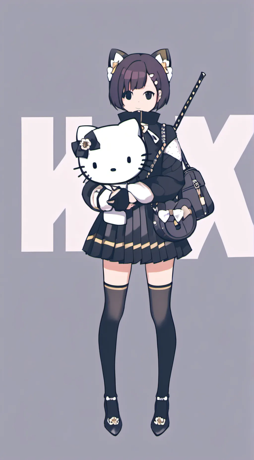 ai character: hello emo kitty background