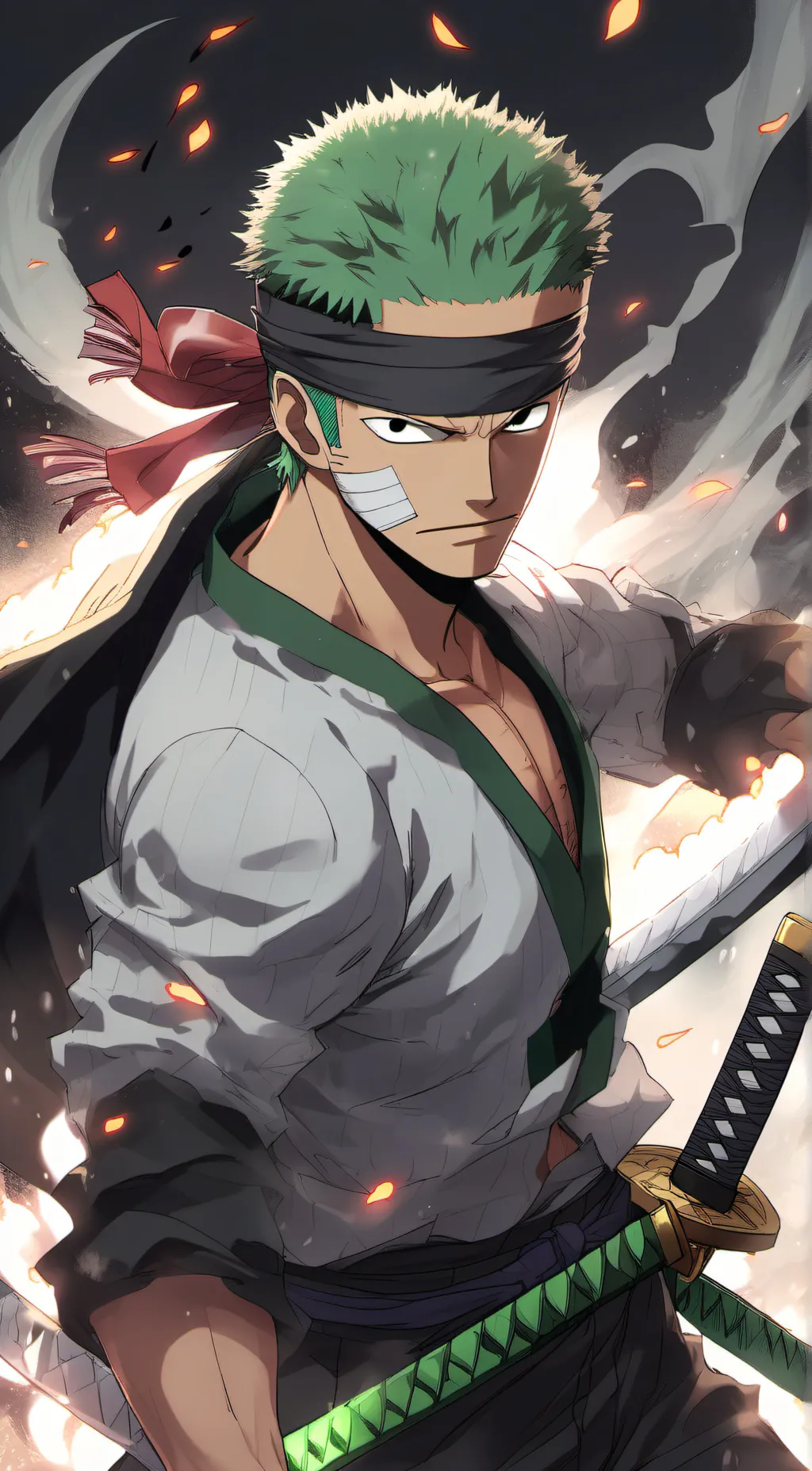 ai character: zoro  background