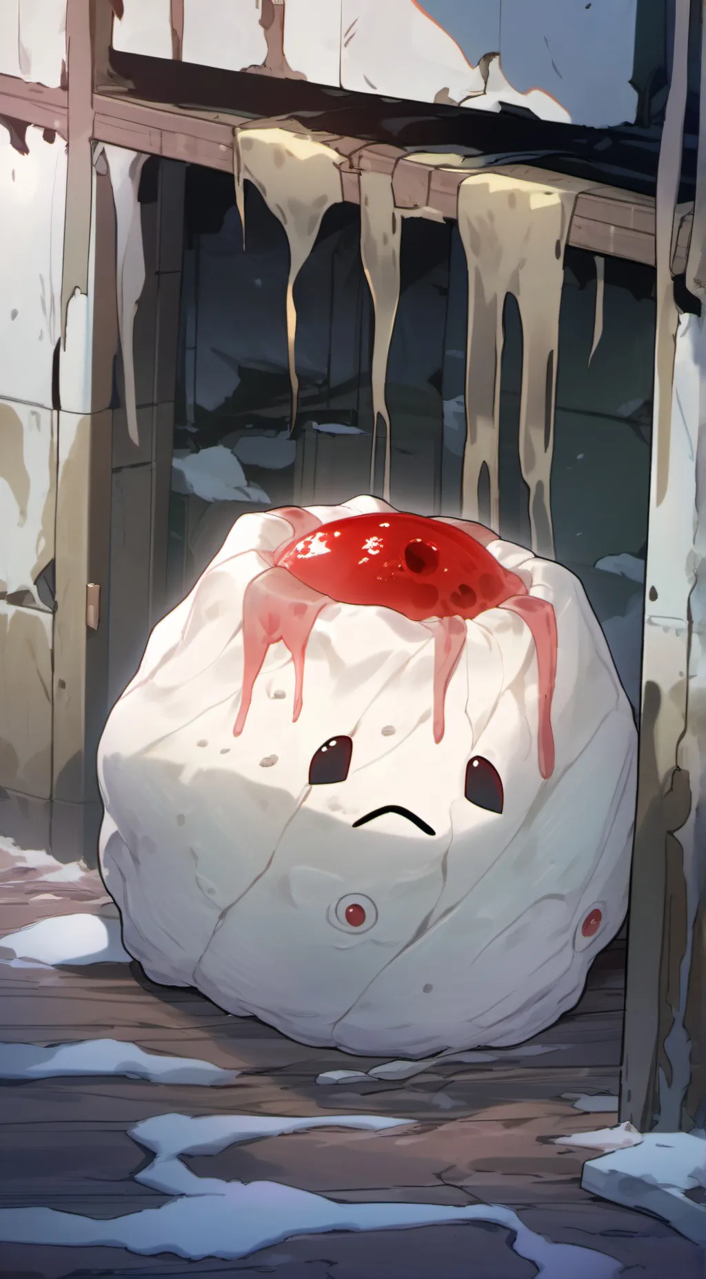 ai character: moldy sushi background