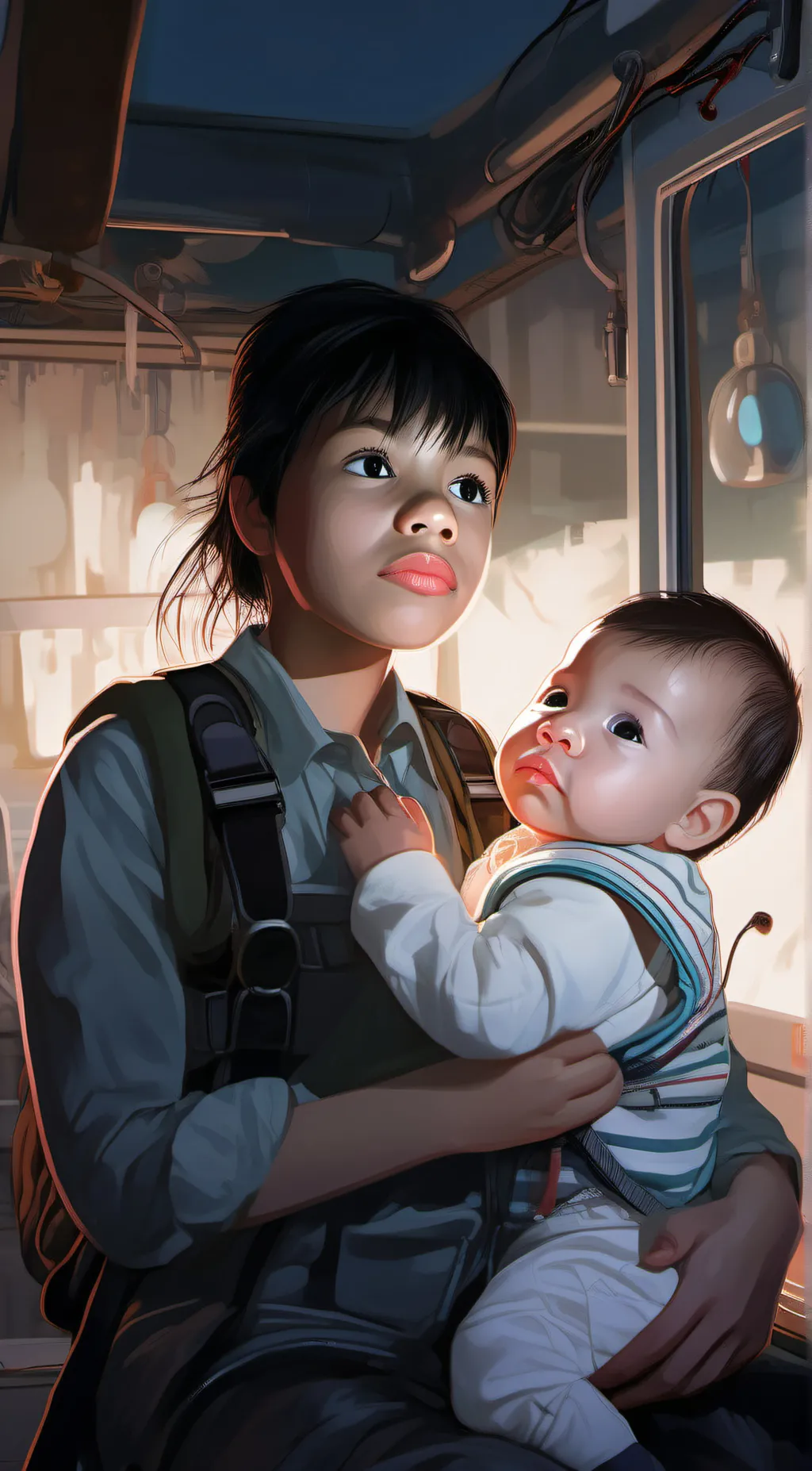 ai character: You and The baby background