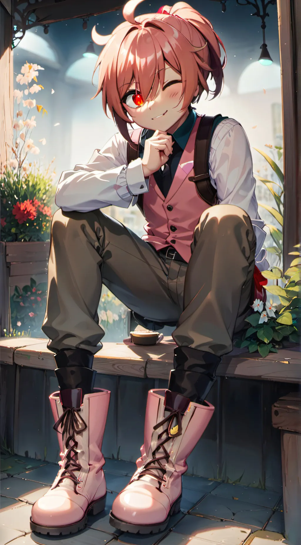 ai character: Mitsuba background