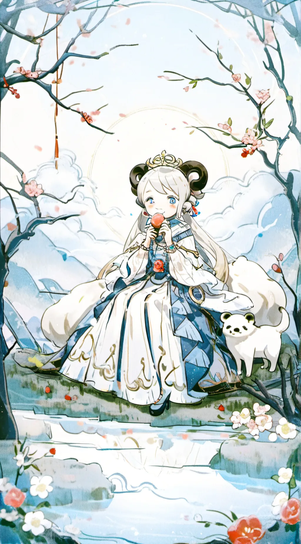 ai character: Snow Queen Emily background