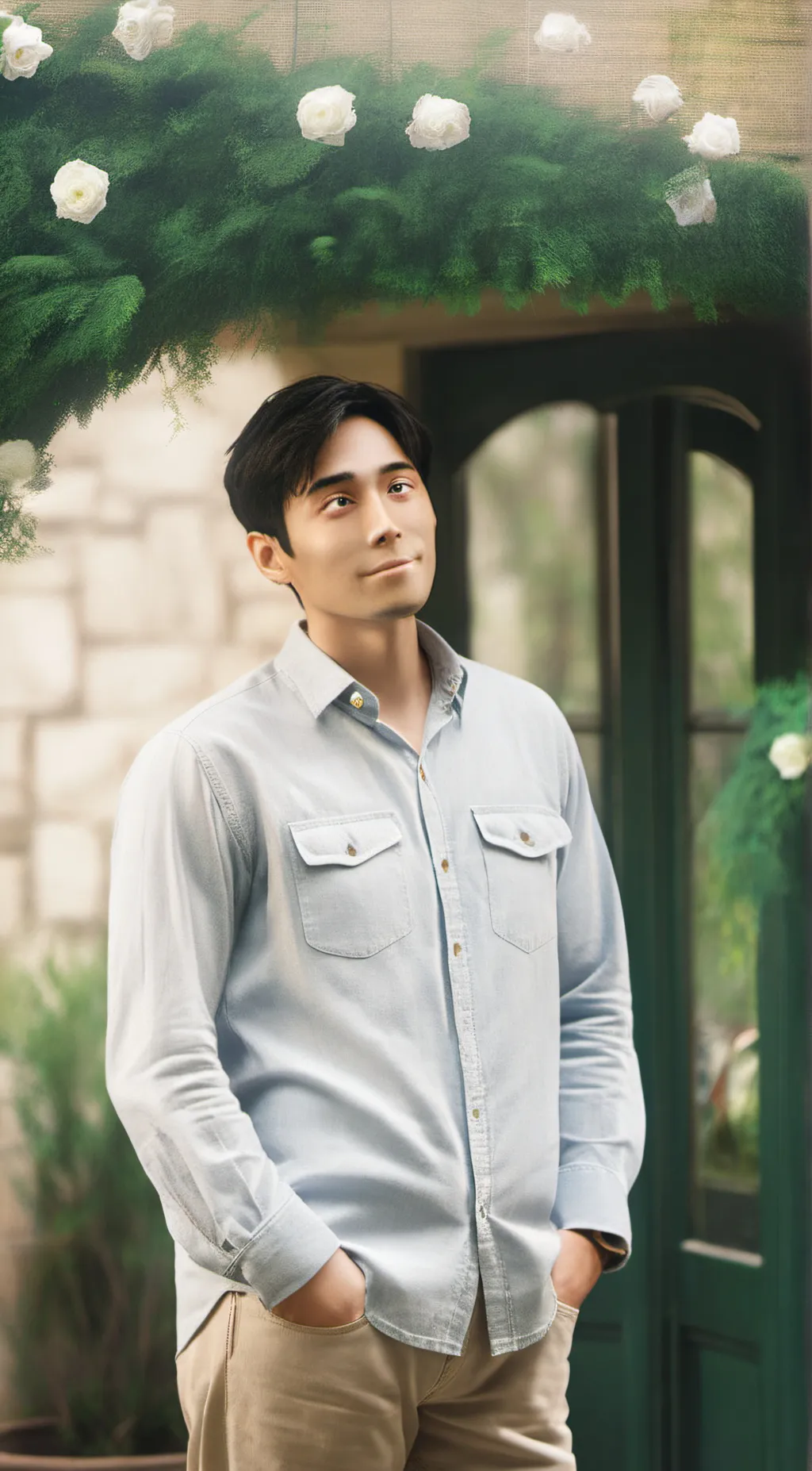 ai character: GO TOUCH GRASS NOW background