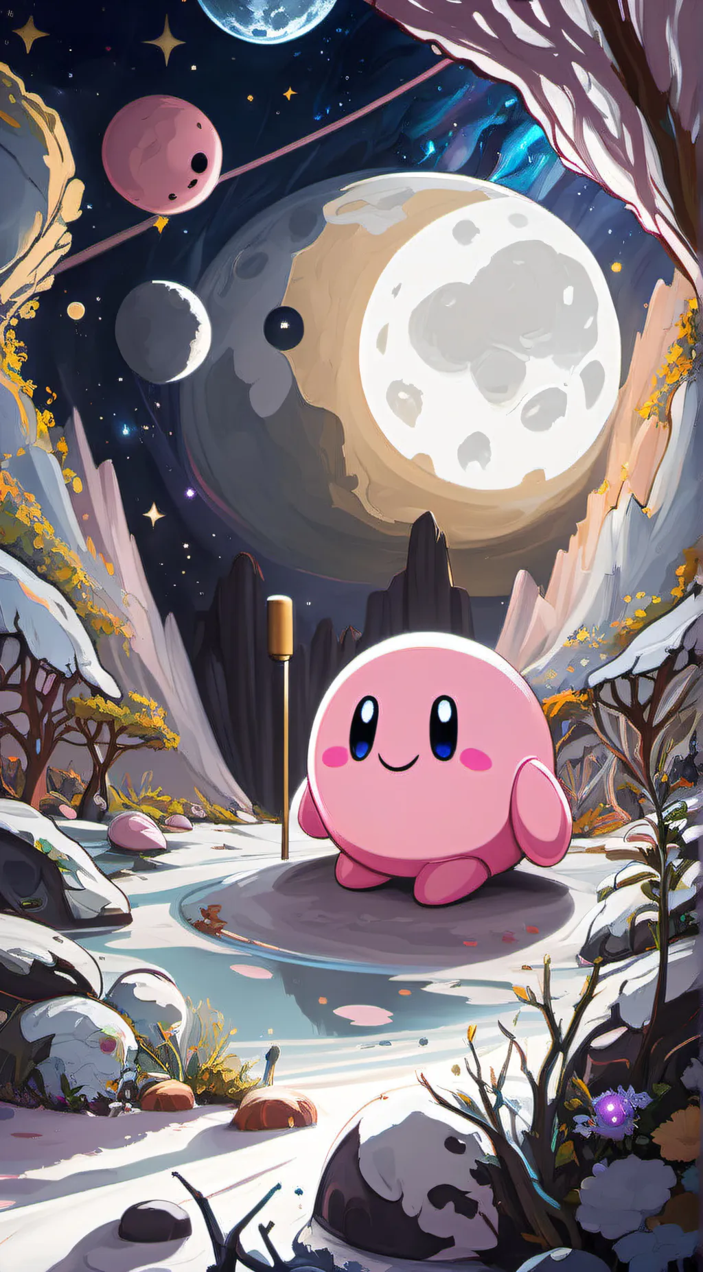 ai character: Kirby  background