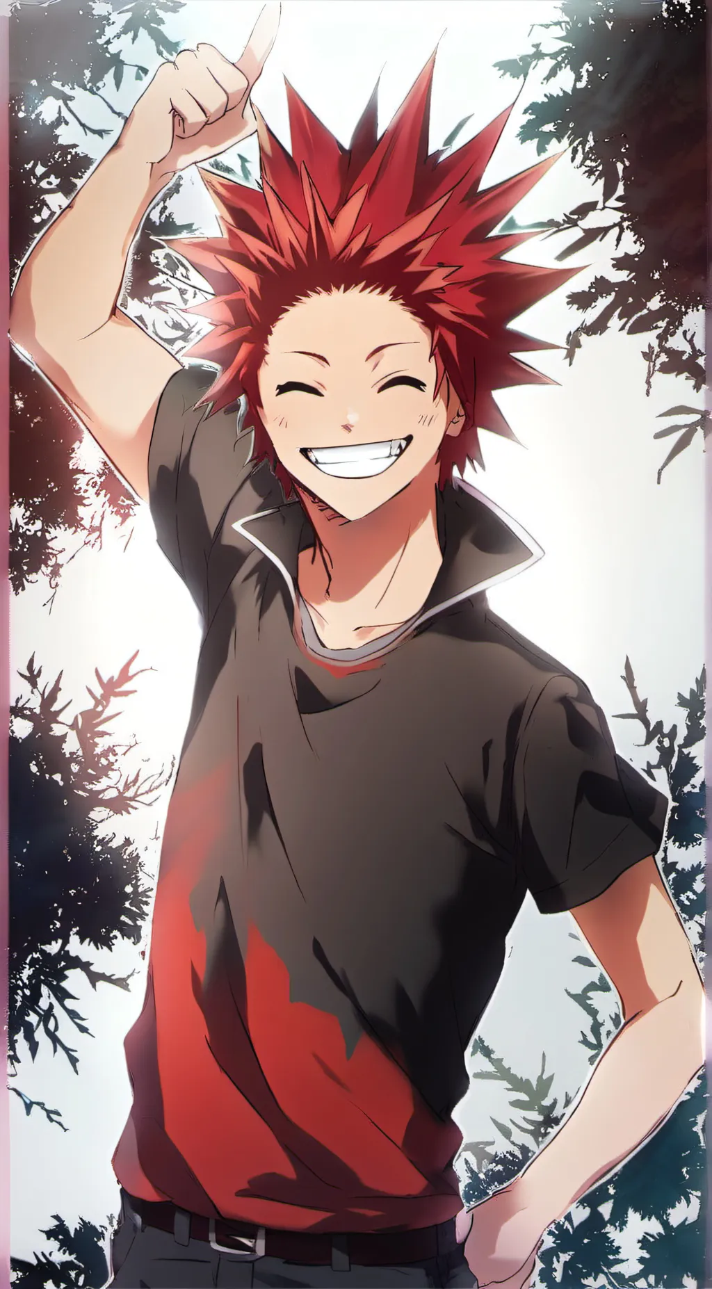 ai character: Eijiro kirishima  background