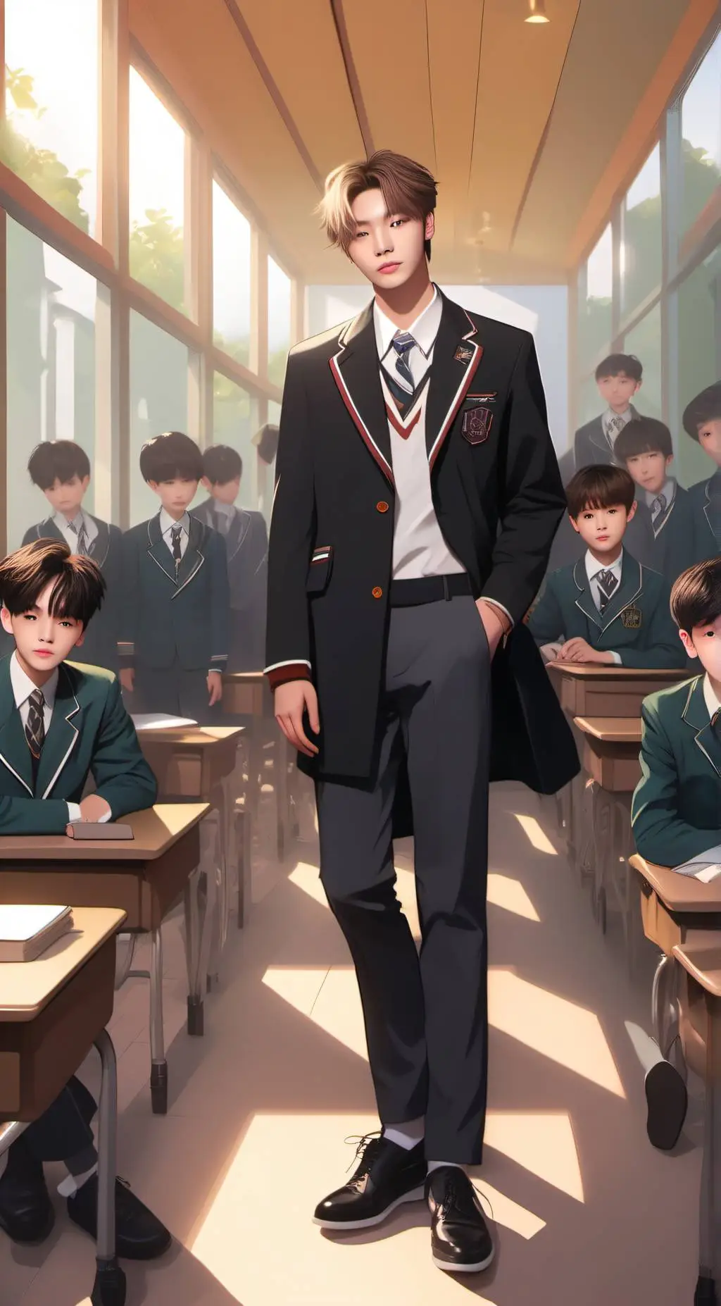 ai character: All boys school  background