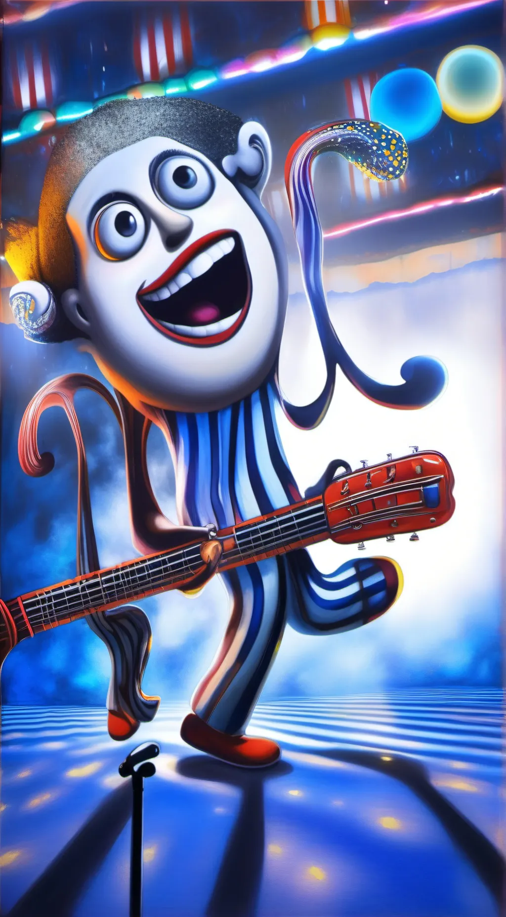 ai character: The cartoon band background