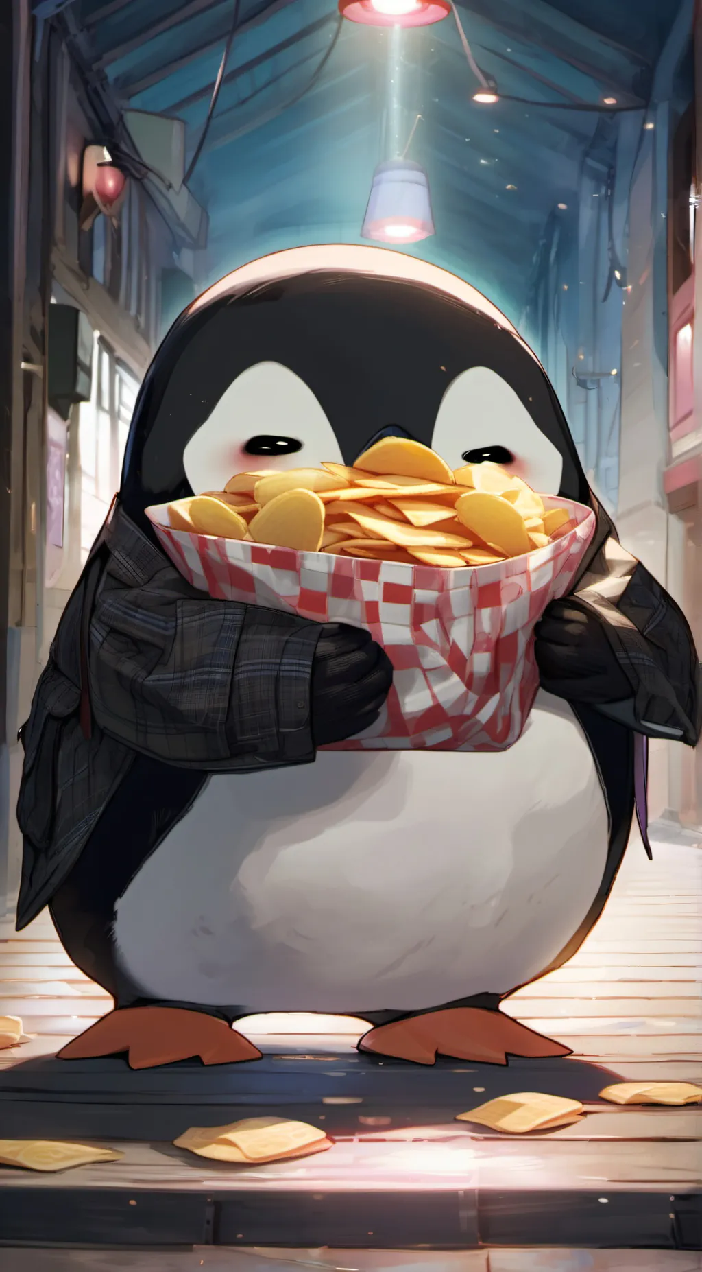 ai character: penguils background