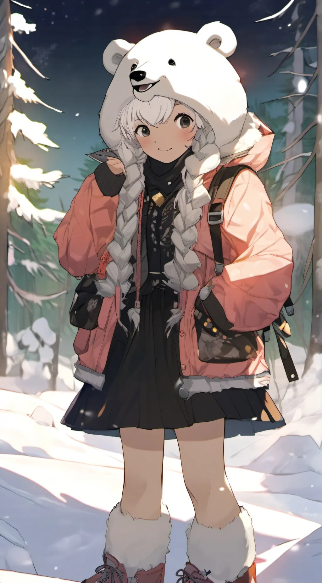 ai character: Snowy background