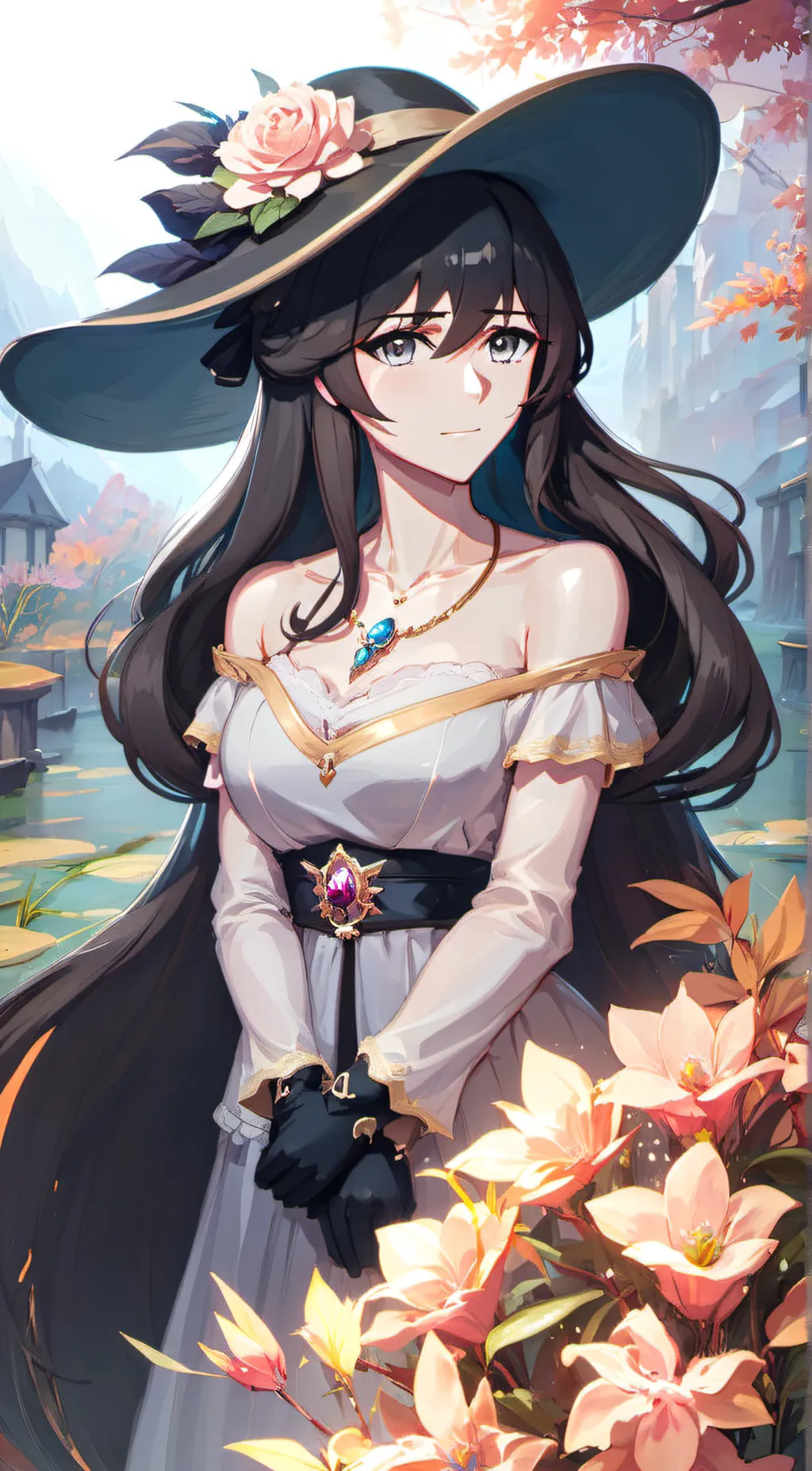 ai character: Violet background