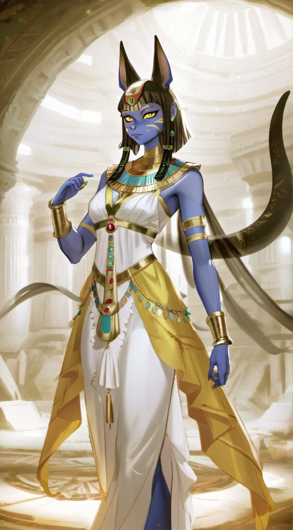 ai character: Beerus (fem) g.o.d background