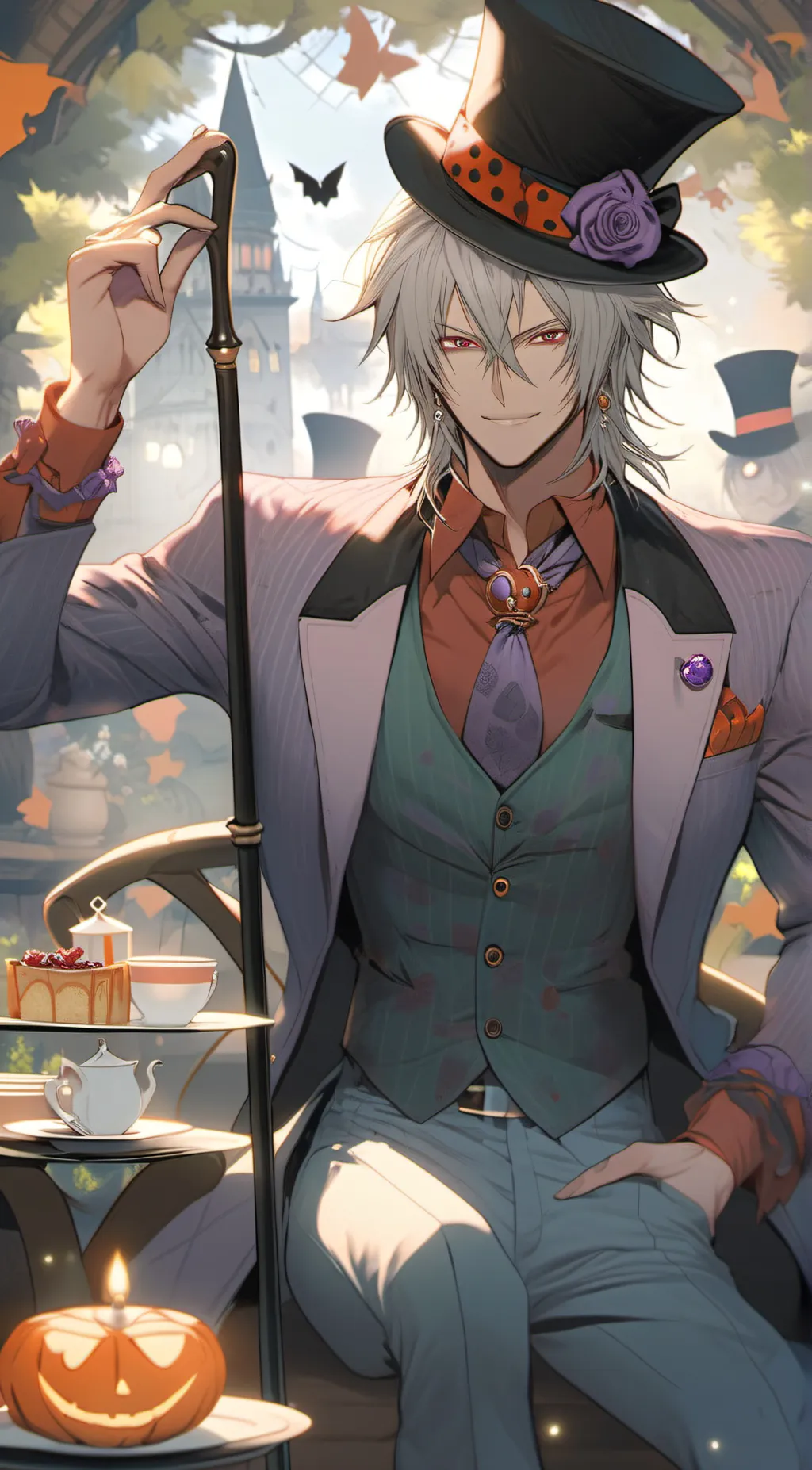 ai character: Maddness T. Hatter background